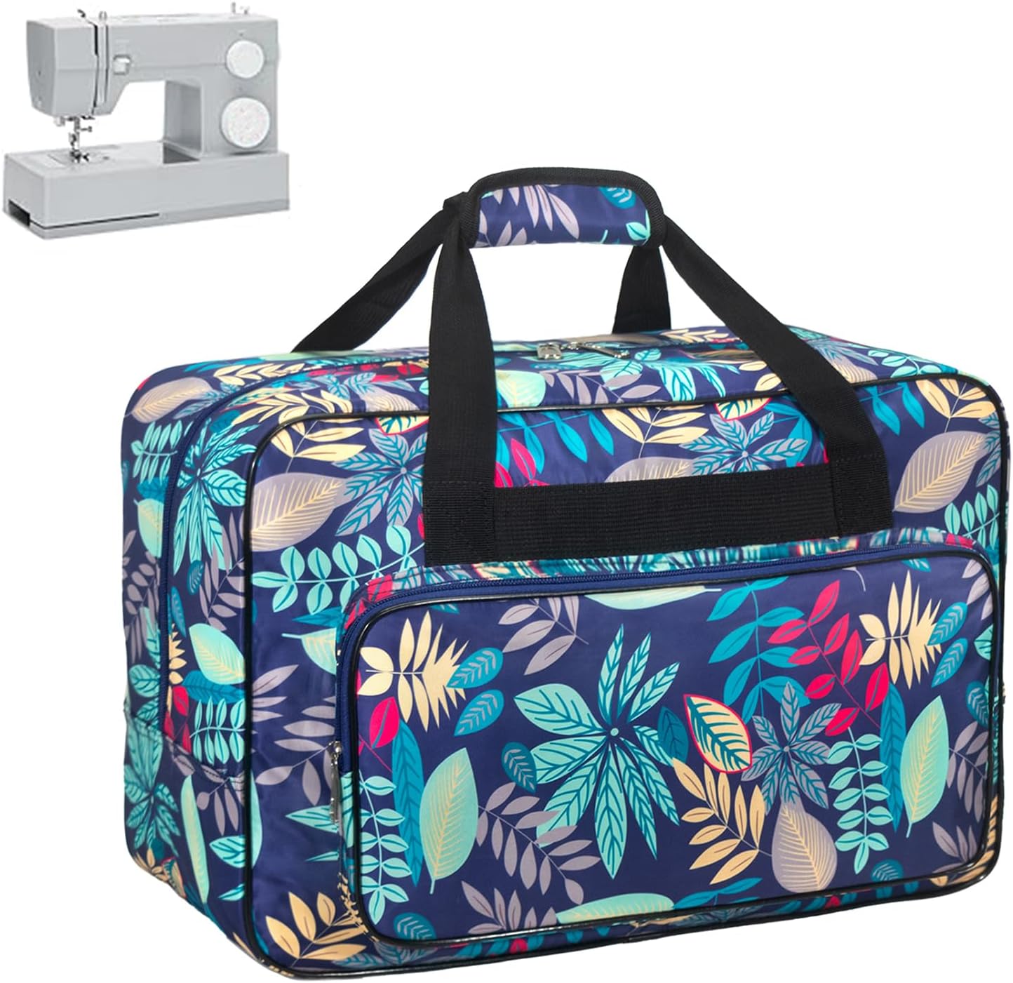 Sewing Machine Carrying Case，Sewing Machine Carrying Case Tote Bag，Universal Tote Storage Bag with Pockets and Handles, Suitable for Most Standard Singer, Janome (Blue)
