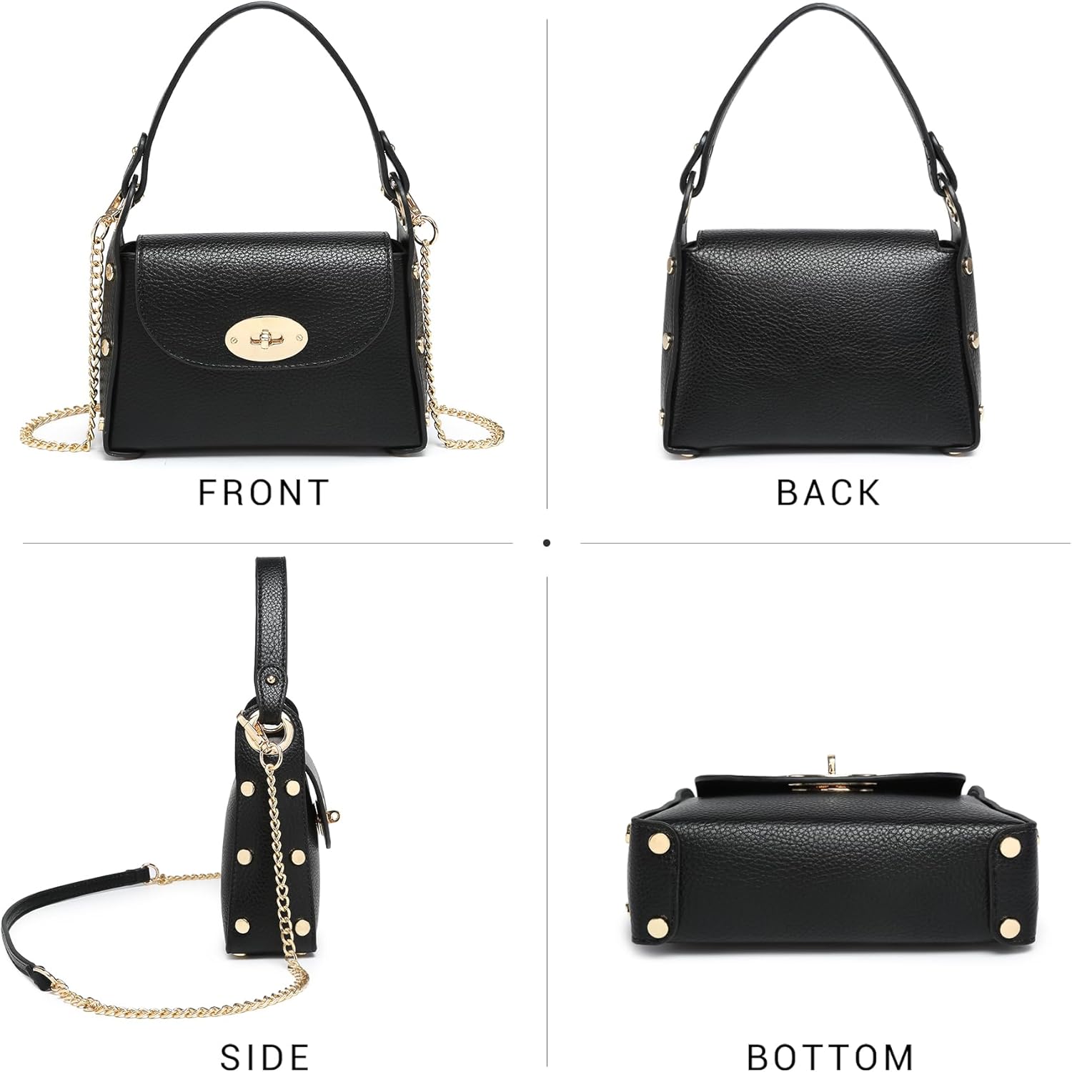 VONMAY Women Small Crossbody Bag Studded Evening Bags Clutch Purse Mini Satchel Handbag for Wedding Prom Cocktail Party | mini clutch purse, prom clutch bag, dressy small handbag, studded evening bag, small crossbody bag, chain strap purse