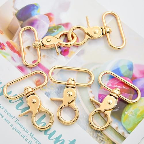 Miniatura 5 de MELORDY - 10 clips de metal giratorios de gatillo giratorios de langosta para correas de monedero, bolsas de cinturón de cuero (1.0in, plateado)