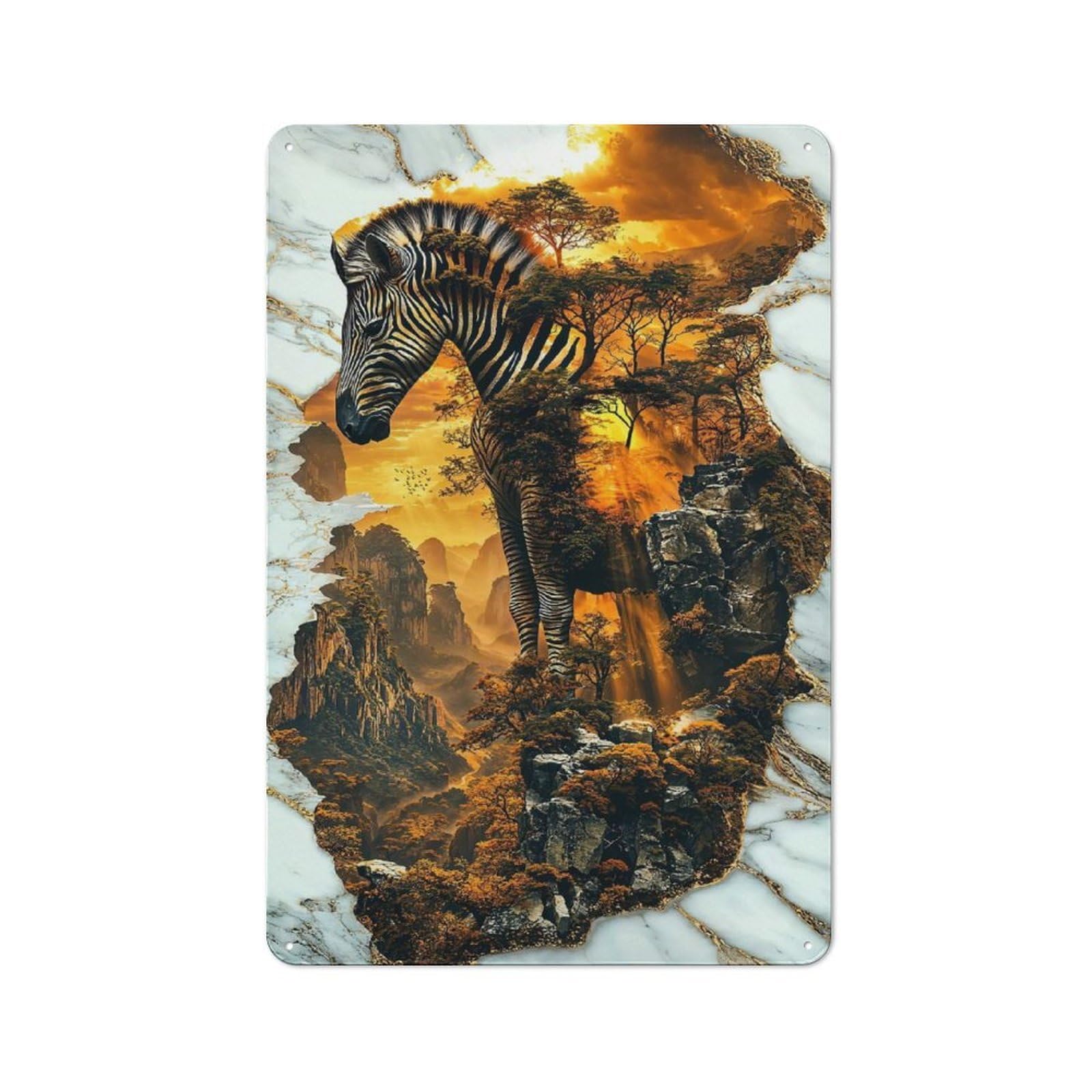 Junmoney Spirit Of The Savanna Retro-Style Metal Plaque 30X20cm For Garage Or Workshop, For Garage, Workshop And Man Cave Decoration