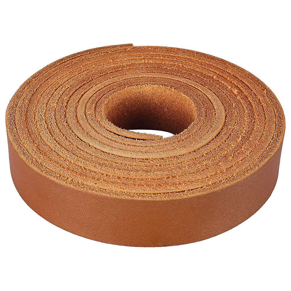 LolliBeads (TM) Genuine Leather Strap Leather Strip 3/4 Inch Wide and 72 Inches Long, Walnut Brown — image 1