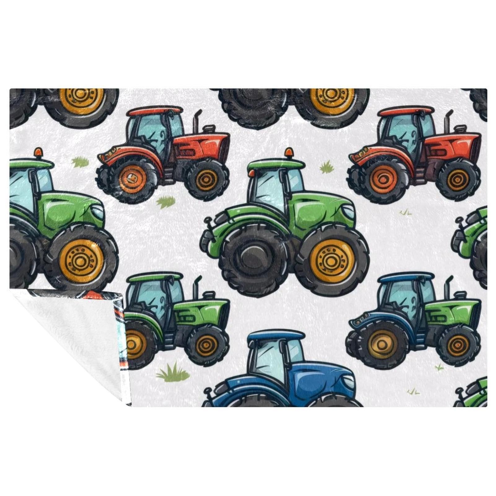Couverture tracteur 150x100 cm douce et chaude pour lit et canapé
