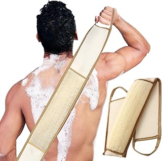 Exfoliating Natural Loofah Sponge Back Scrubber for Shower, Exfoliating Sponge for Shower, Bath Shower Scrubber for Men and Women, Luffa Scrubber to Clean Your Back Deeply Relax Your Body (1 Pack)