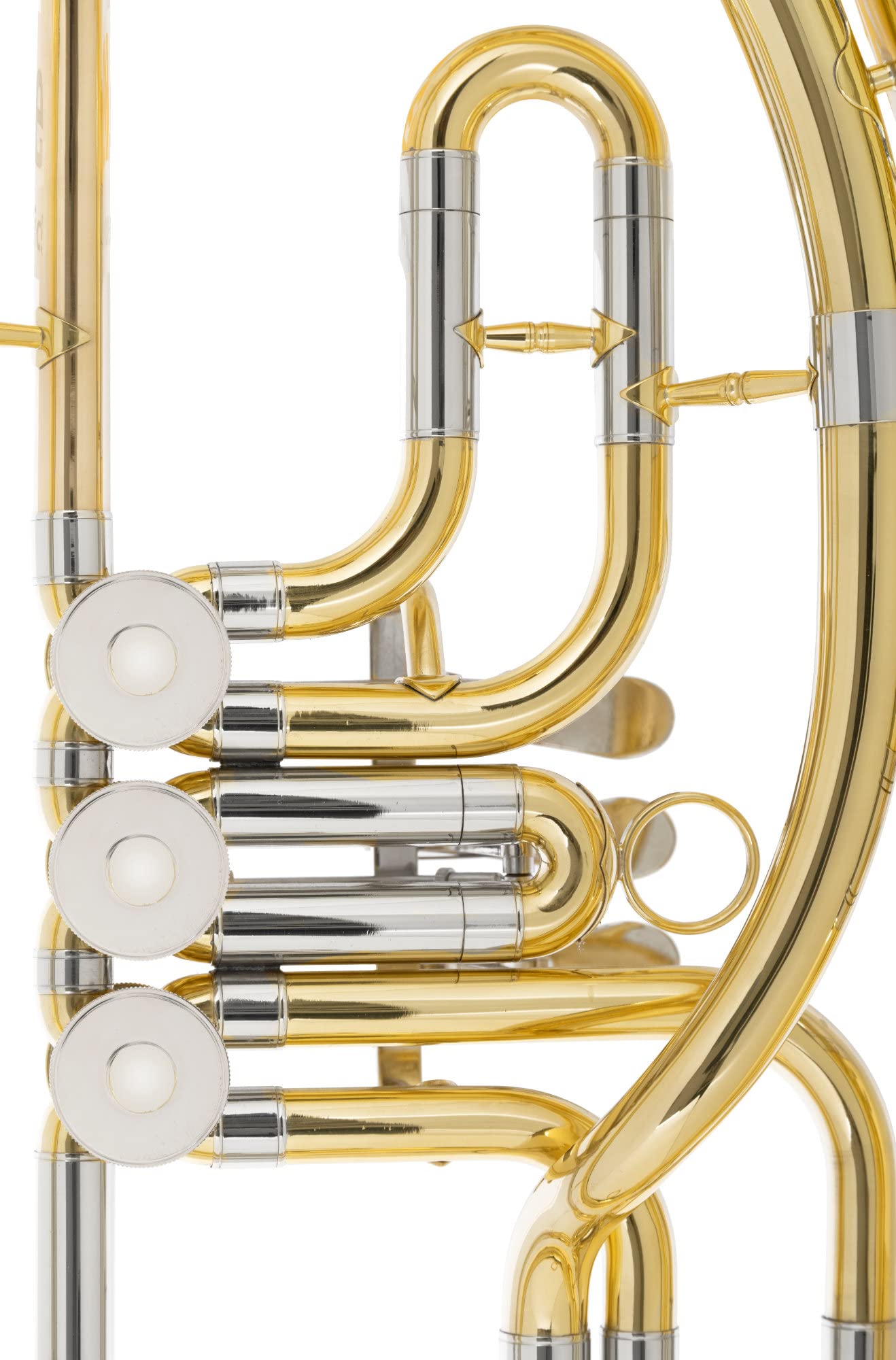 Classic Cantabile Brass TH-33 Tenorhorn - Bb-Stimmung - Korpus: Messing - Neusilber-Außenzüge Goldmessing-Mundrohr - 3 Drehventile - inkl. Koffer, Mundstück und Reinigungstuch