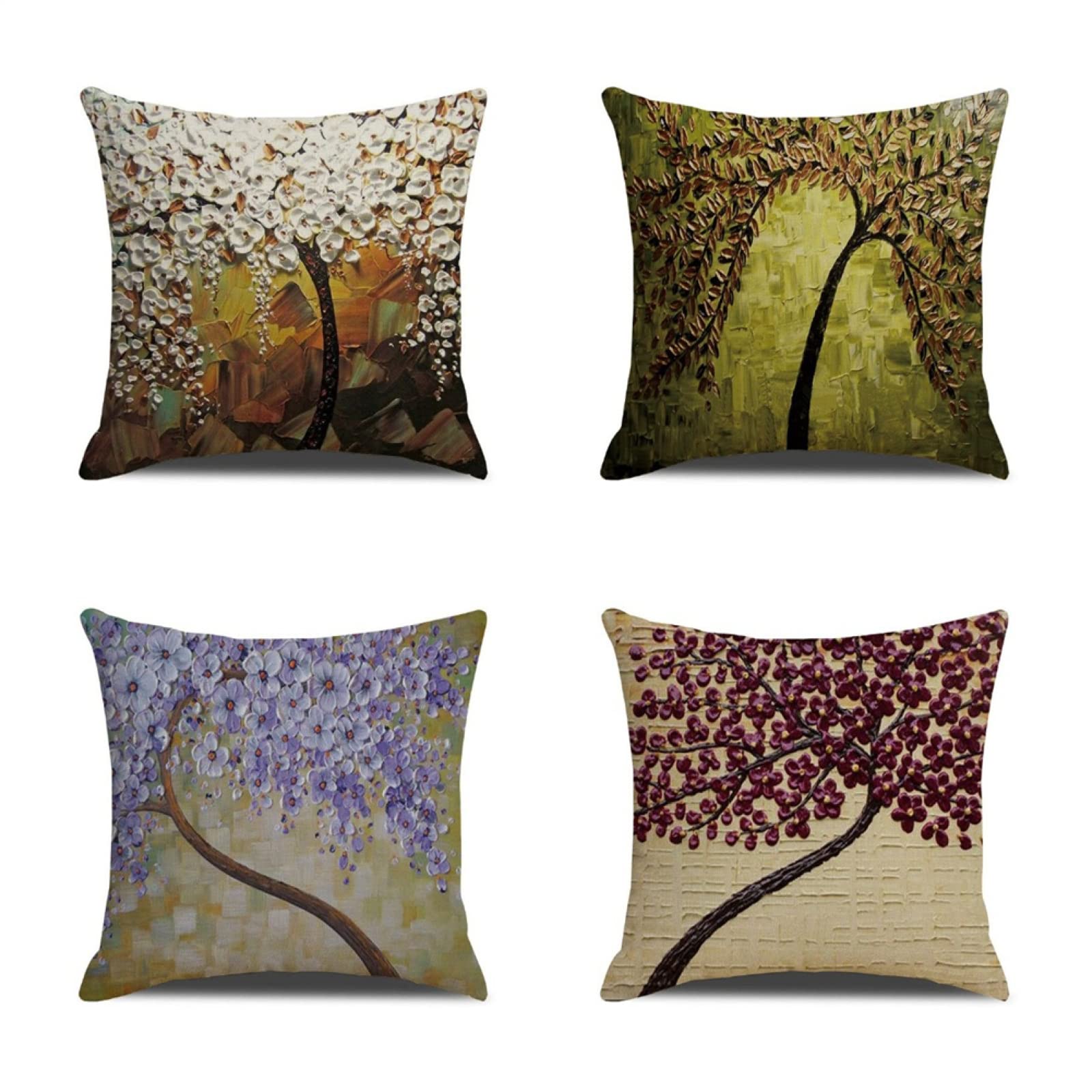 Cuscini, Cuscini Divano, Copricuscini, Fodere Cuscini, Federa Cuscino, Cuscini Decorativi, Cuscini Divano, Cuscini Letto, Federe Cuscini Divano, Cuscino da Divano, 4 Pezzi Albero bianco 80x80 D8756