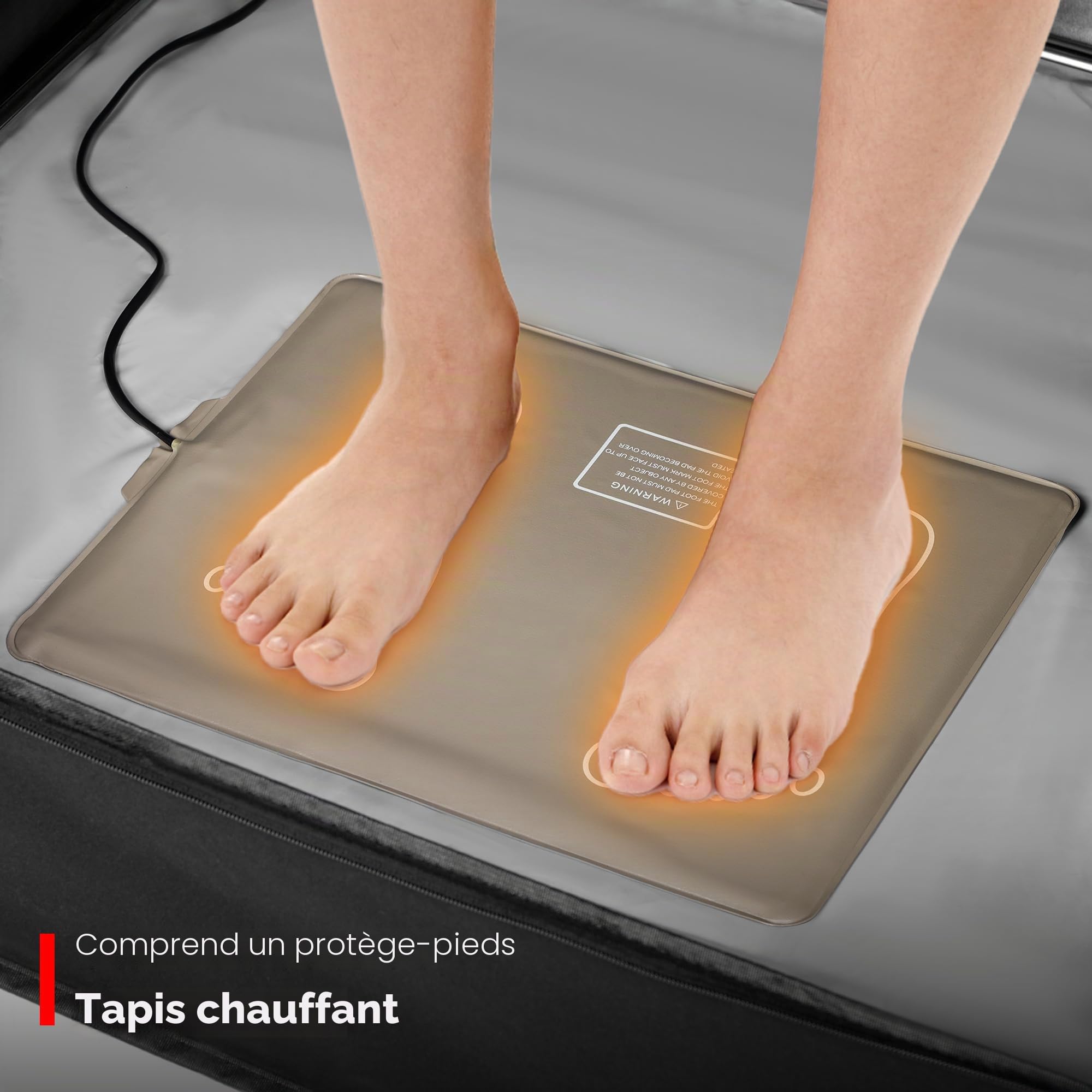 WILLOWYBE Sauna Infrarouge Portable avec 6 Plaques Chauffantes, Coussin Chauffant Pieds et Lumière LED
