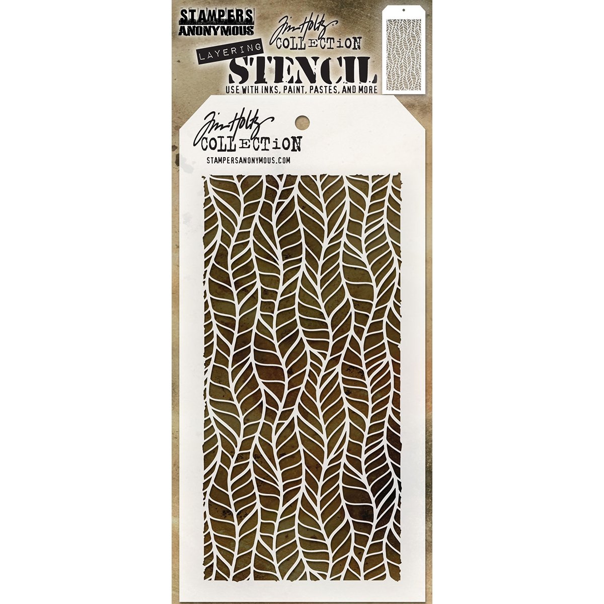 Stampers Anonymous Transparent Art Gone Wild Tim Holtz Feather Stencil,