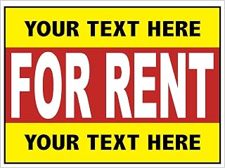 Pack of (2), Custom For Rent Yard Sign, Real Estate Agent, Homeowner - 18 x 24, Printed 2 Sides, Wire H Stake Included