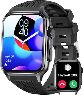 Relógio inteligente masculino com chamada Bluetooth de 1,9 polegadas, tela de borda ultra estreita, rastreador de atividades com mais de 100 modos esportivos, rastreador de sono, à prova d'água, compatível com iPhone, Samsung, Android