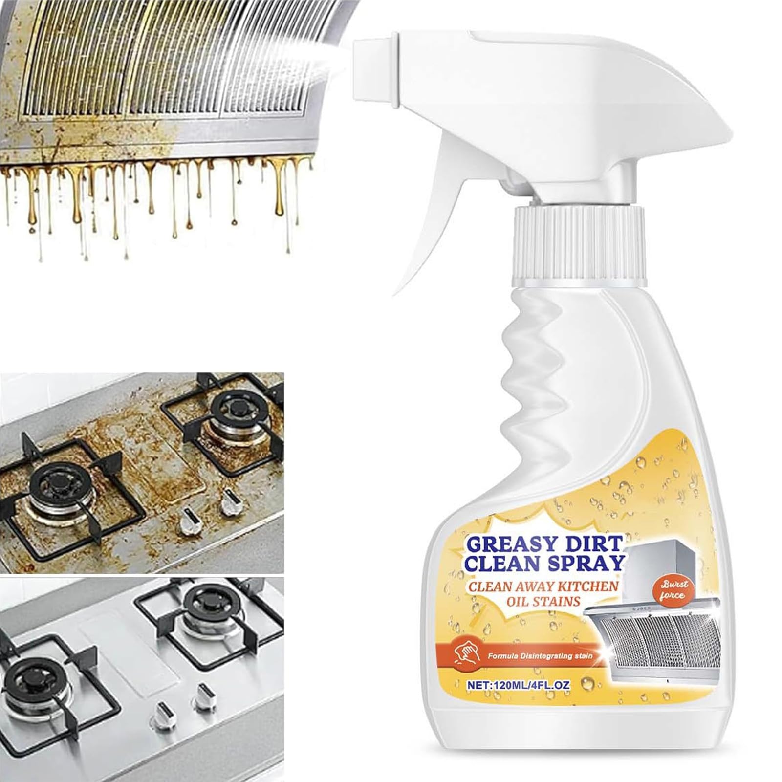 Omexry Kitchen Cleaner Spray, Clean Up Kitchen Oil Stains, All Purpose Grease Remover and Degreaser, Multipurpose Splash Spray for Counter Oven Pots