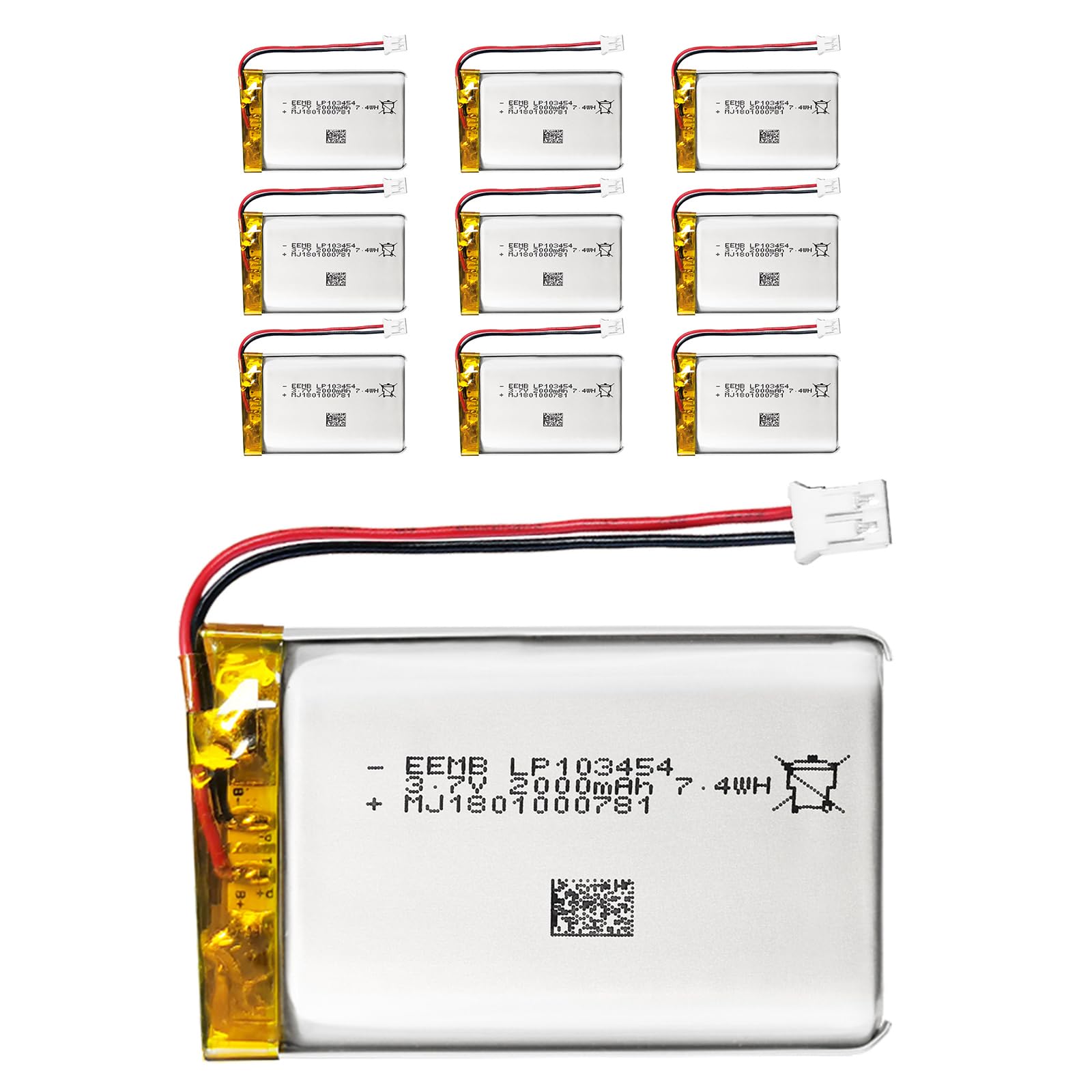 EEB Lithiu Polyer Batería 3.7V 2000Ah 103454 Paquete de batería