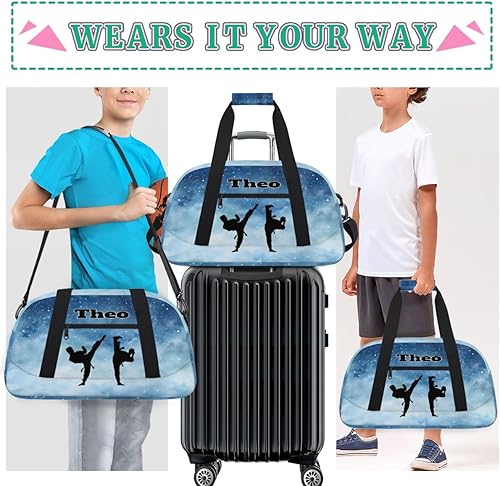 Miniatura 6 de Bolsas de lona deportivas personalizadas para niños, bolsa de entrenamiento personalizada para gimnasio, bolsa de entrenamiento con nombre para