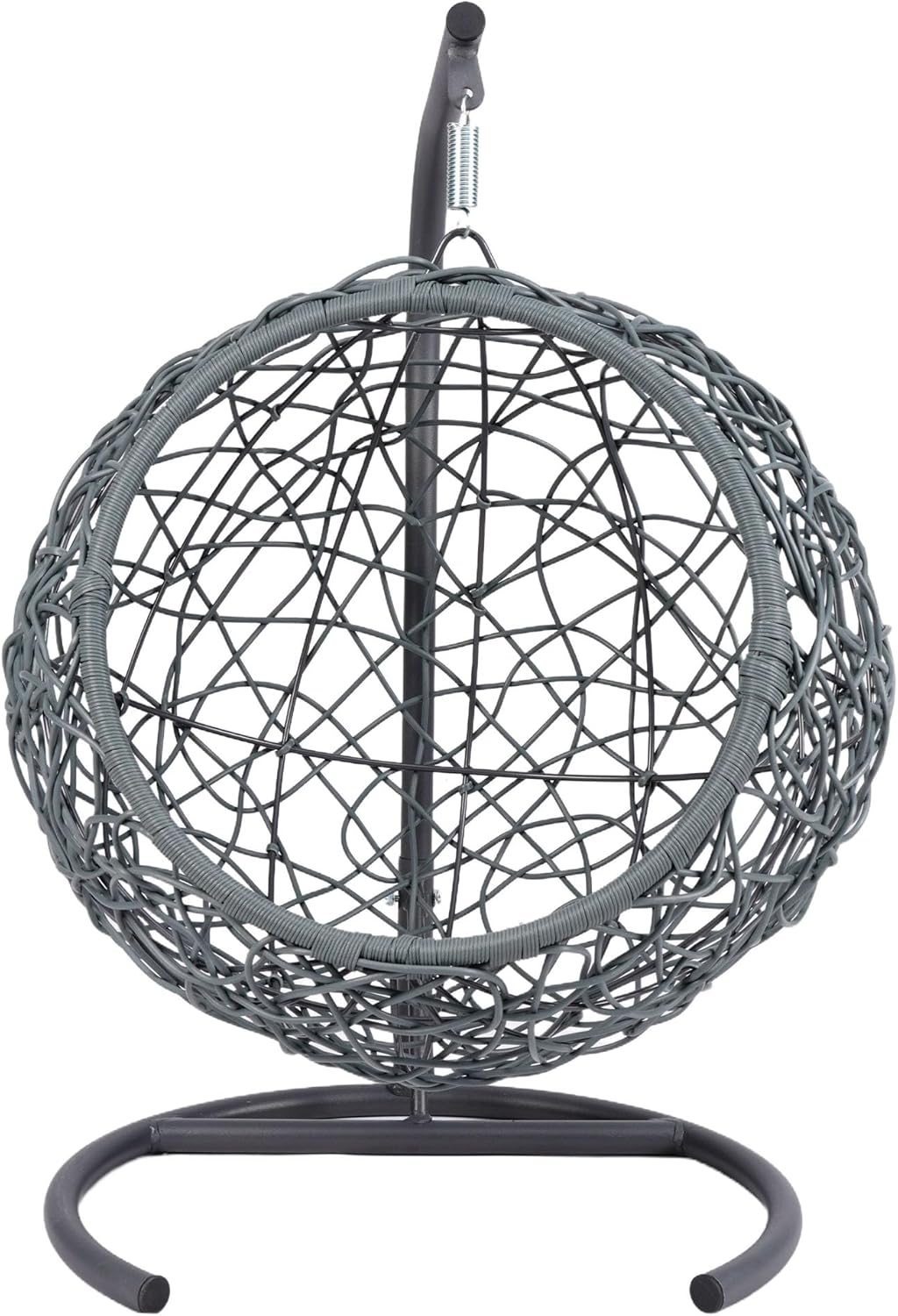 Cat Swing Bed with Stand & Cushion, Cats Egg Chair with Rattan Wicker Appearance, Indoor Hanging Swinging Cat Bed for Cats, Small Dogs, and Small Animals (Yellow)