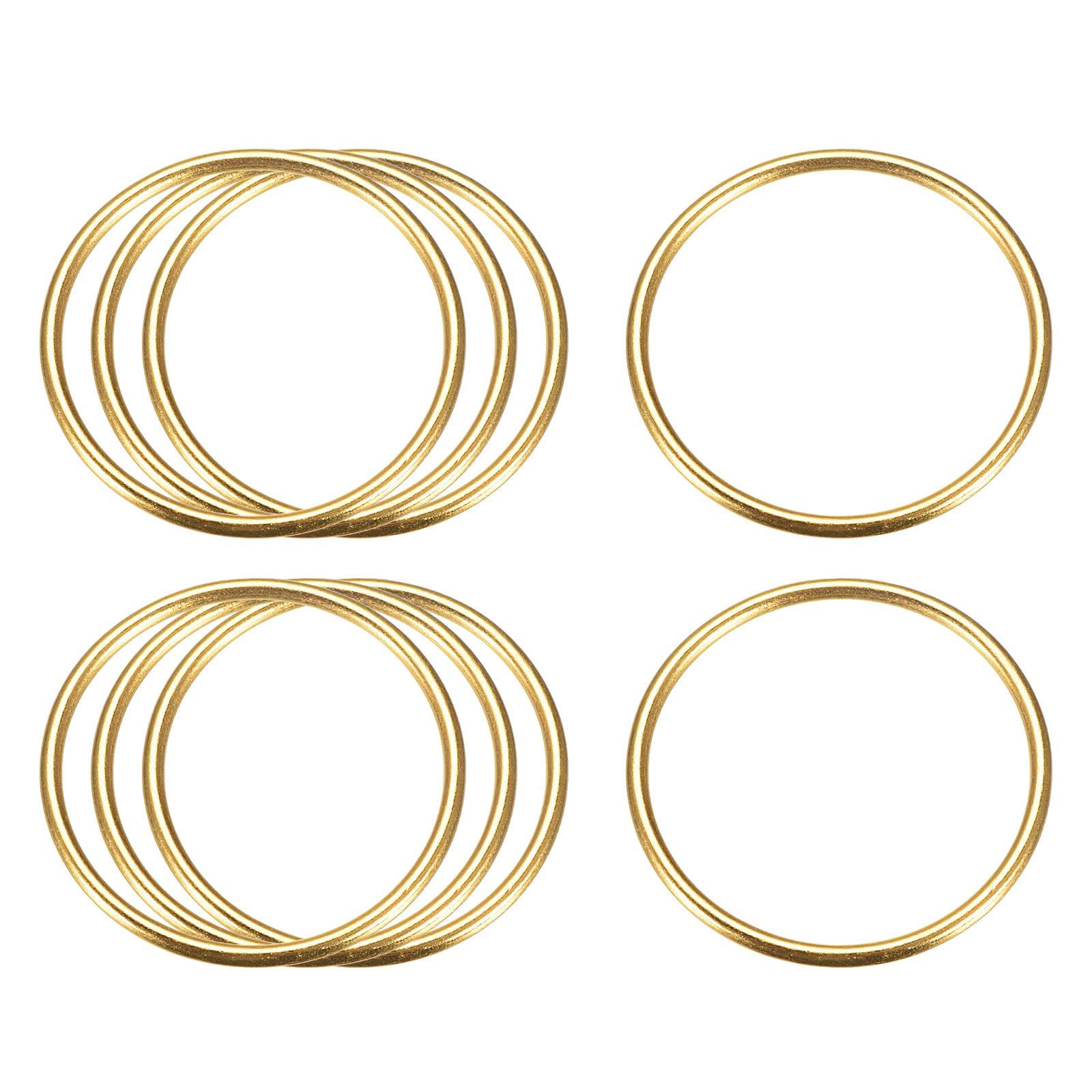 Unifizz Zinc Alloy O Rings 50mm(1.97") ID 3mm Thick Multi-Purpose Welded O Buckles for Bag Straps Belts Macrame Pet Leashes DIY Crafts Gold 8pcs