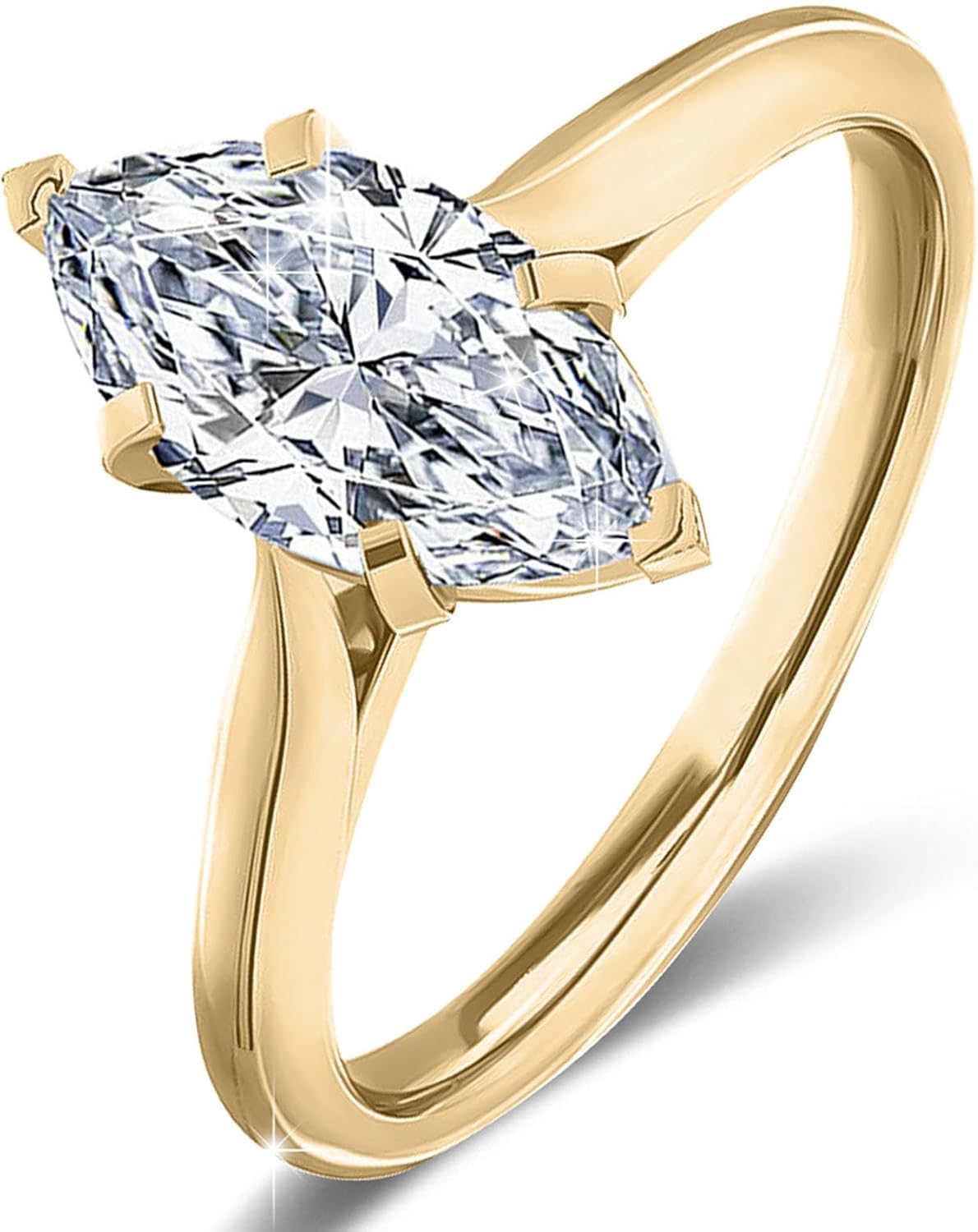 1-3ct Center Moissanite Marquise Shaped Engagement Rings 925 Sterling Silver 10K 14K 18K Solid Gold Wedding Ring with Engraving