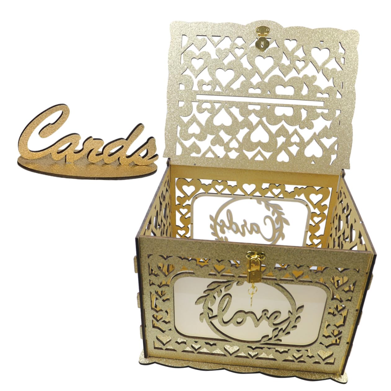 Caja para sobres de boda calada TOYANDONA para organizar los mensajes en tu recepción