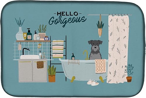 Miniatura 75 de Caroline's Treasures CK7824DDM - Tapete absorbente para secado de platos con diseño de bulldog inglés, rojo y blanco, para encimera de cocina, 14 x