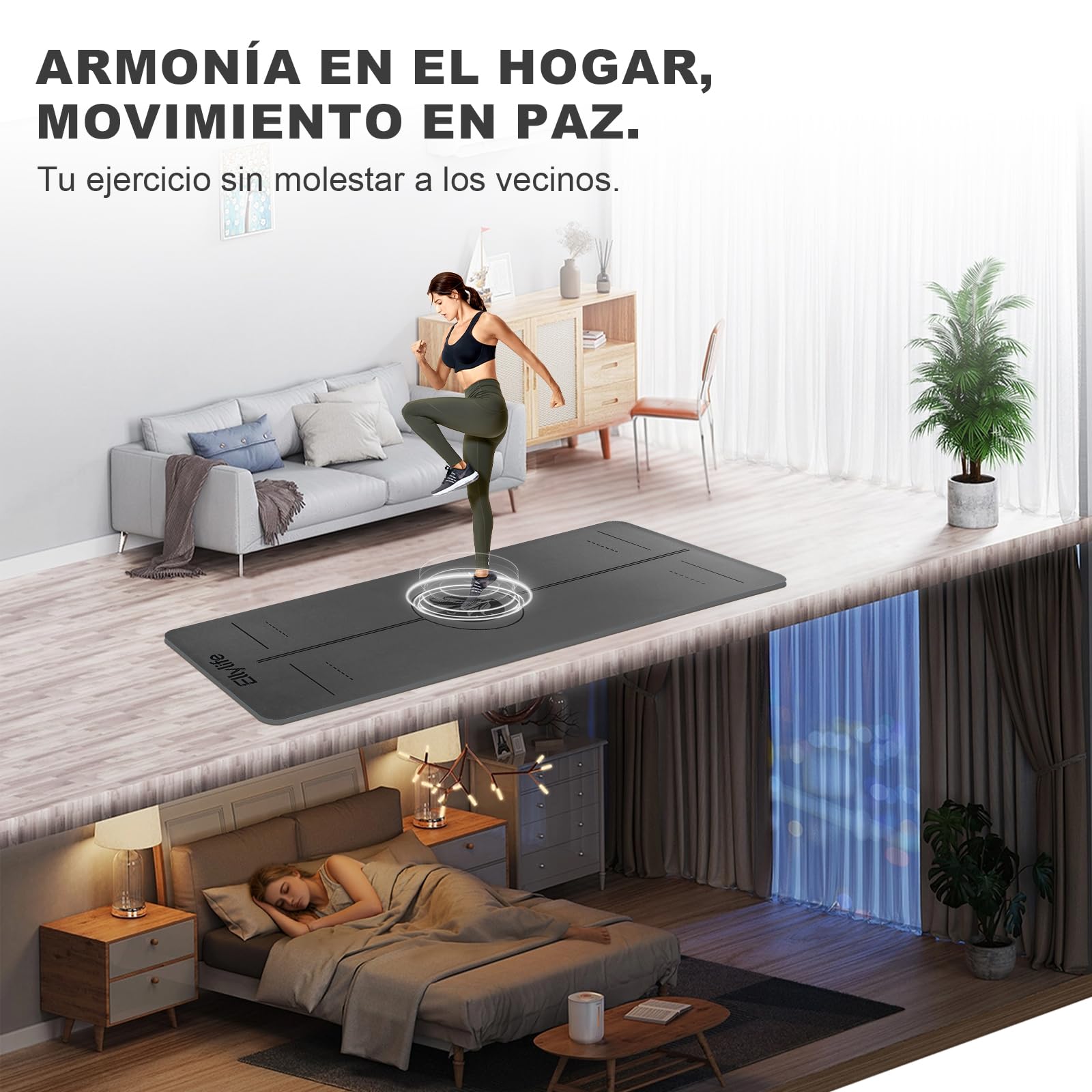 Esterilla Yoga Antideslizante con Marcas de Alineación, ECO materiales, Extra Gruesa Duradera Yoga Mat, para Pilates, Yoga, Ejercicio y Hot Yoga con Correa
