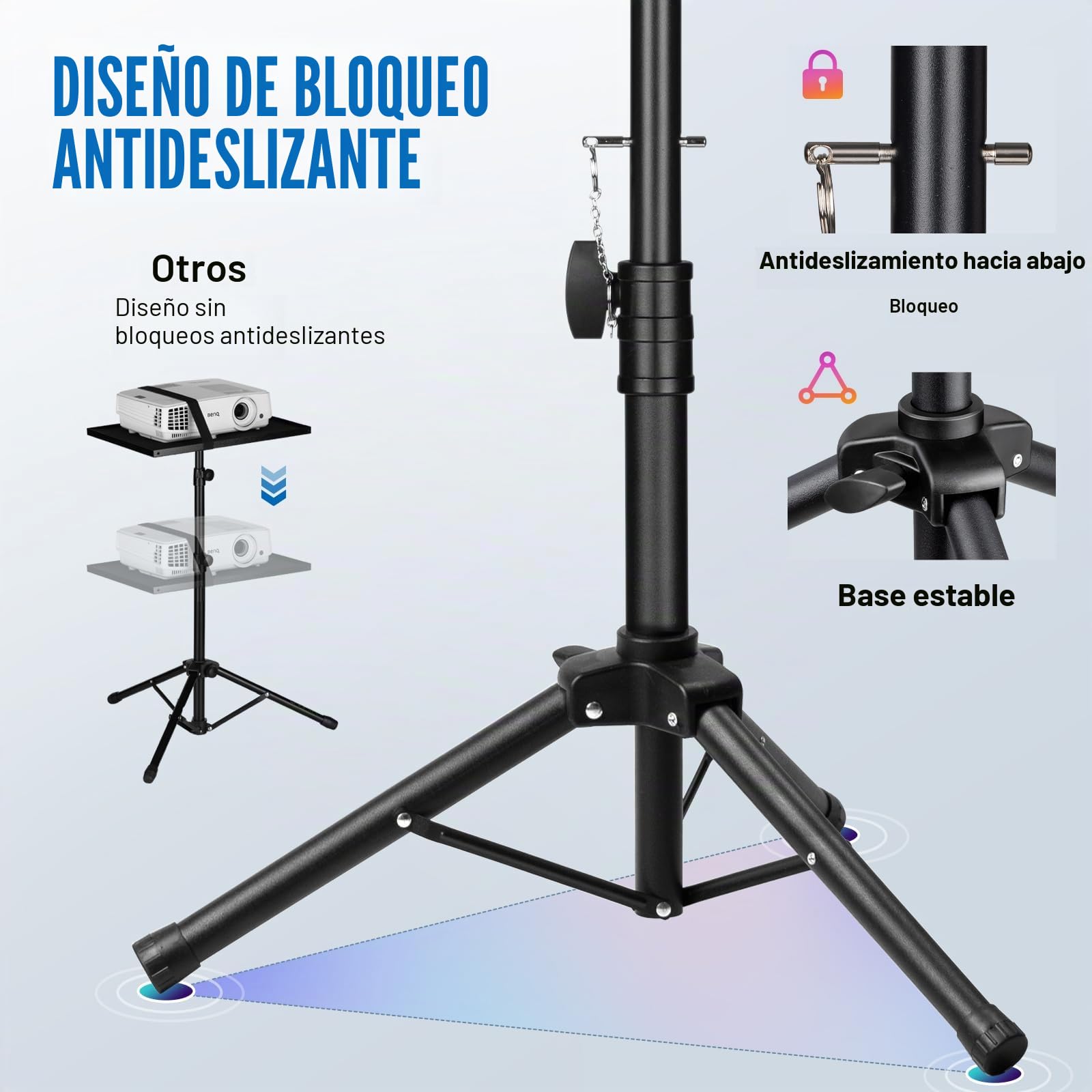 CAHAYA CY0331 - Soporte de trípode para proyector, portátil, multifuncional, con altura ajustable para películas al aire libre, computadora, libro, equipo de DJ