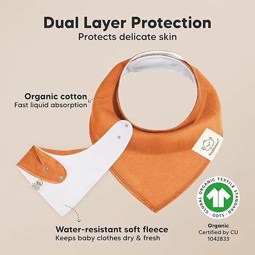 Miniatura 284 de KeaBabies 8 unidades de baberos tipo bandana orgánicos para niñas - Baberos tipo triángulo súper absorbentes para bebés que babean y están en