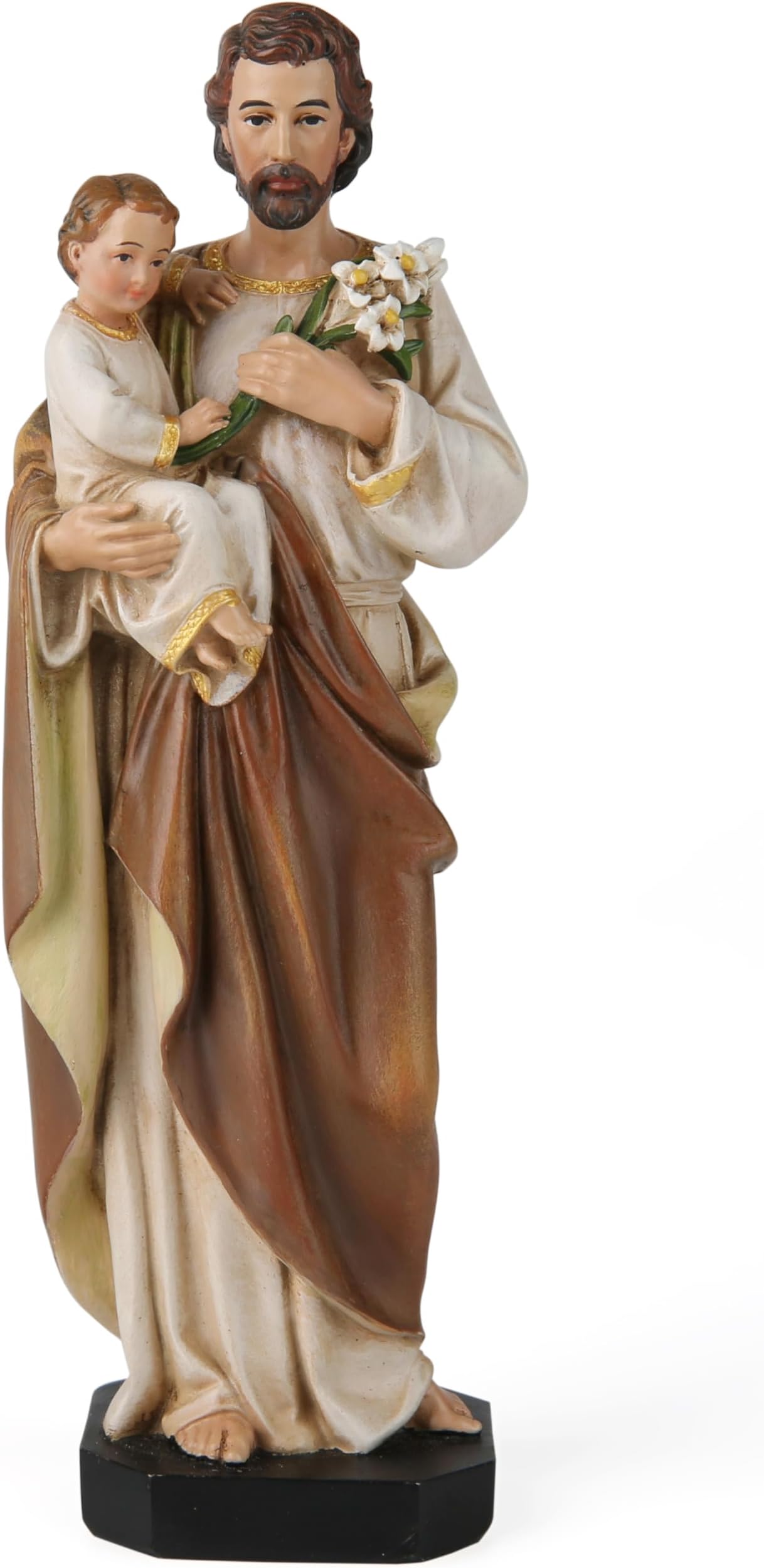 BC BUILDCLASSIC Catholic St. Joseph and Child Jesus Statue, Catholic Saint Figure, Religious Gift for Father's Day, Inspirational Indoor Home Decor, 6 inches H, Hand Painted by