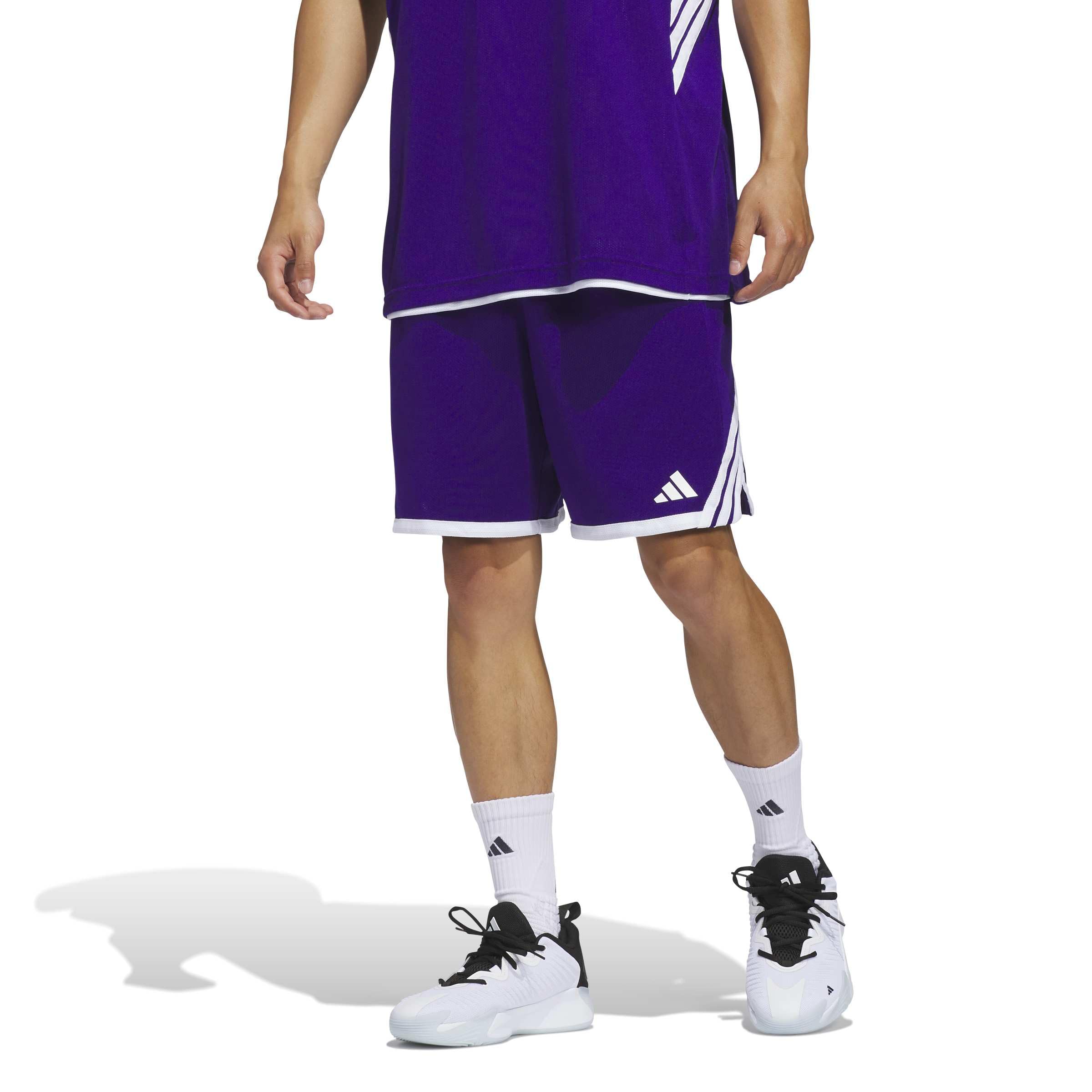 adidas Men's M Everyday Pro Bball Short Shorts, Team Colleg Purple/White, M Tall