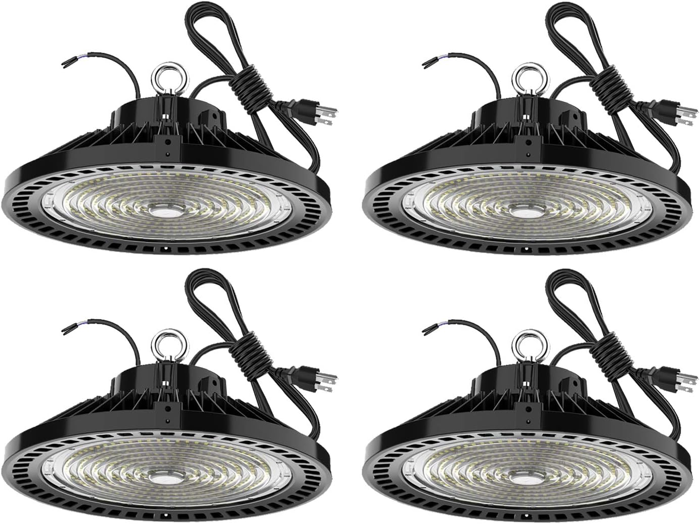 UFO 150W Led High Bay Shop Light Bulb 5000k,Dimmable 22500 Lumens (600W HID/HPS Equivalent) Bright White, Industrial Highbay Warehouse Light Fixtures, AC 90-277V Waterproof IP65 4Pack