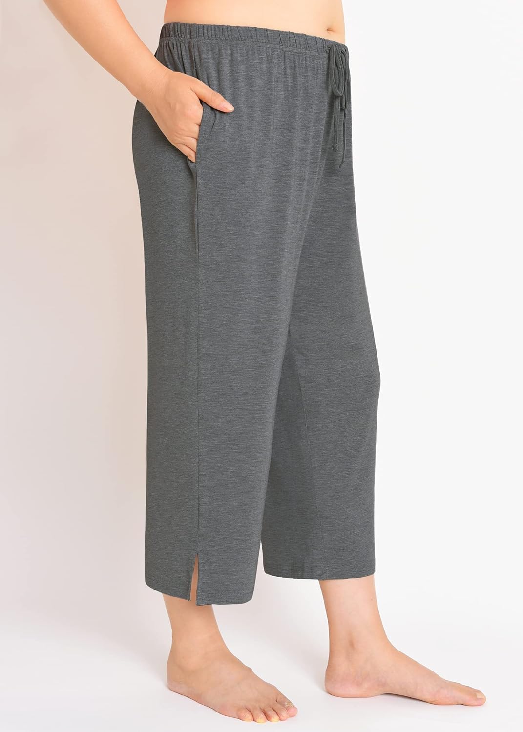 Esenchel Women's Plus Size Capri Pajama Pants Rayon Sleep Capris - Image 2