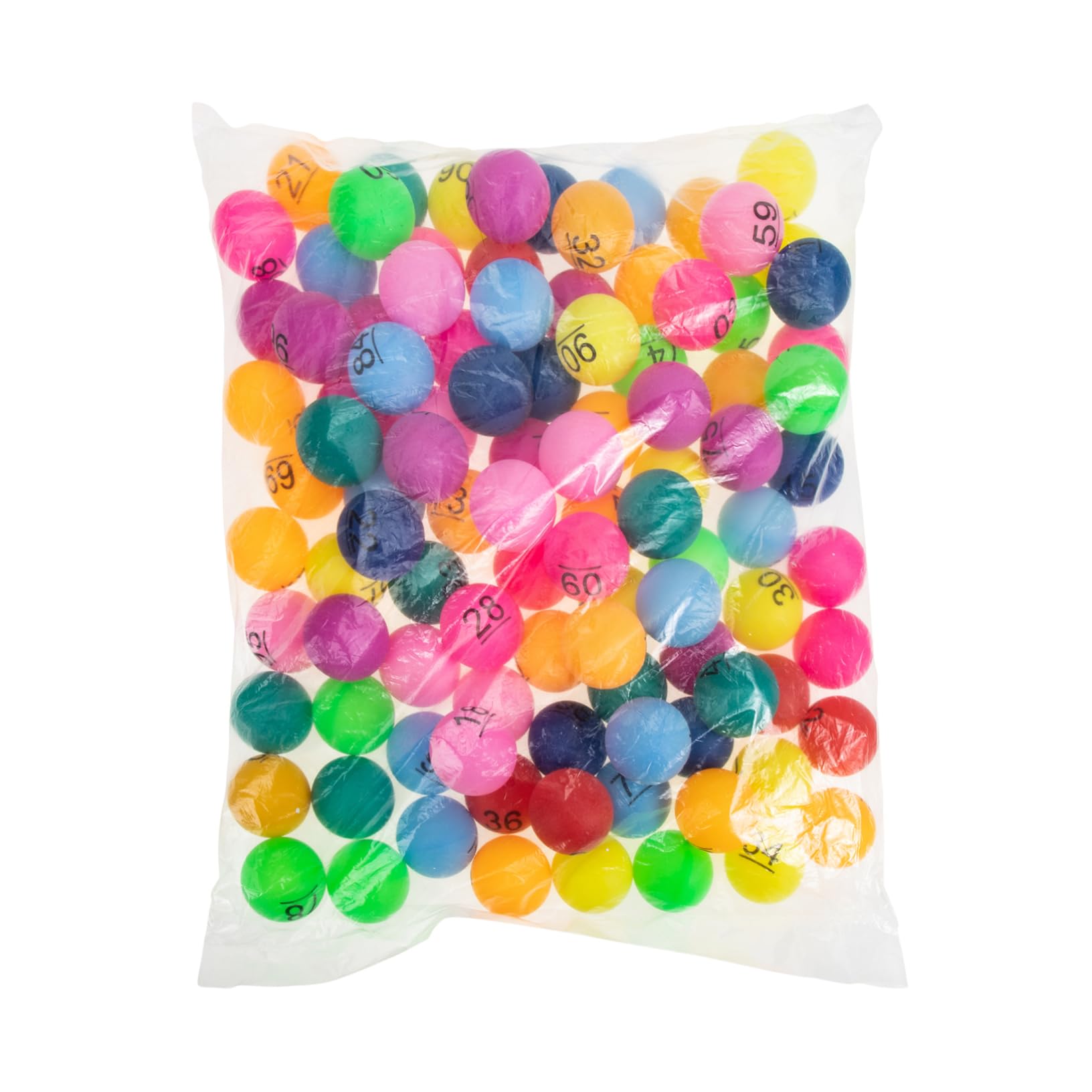 BRIGHTFUFU Game Balls 100pcs Plastic Brightly Colored Number Balls for Raffles Party Games