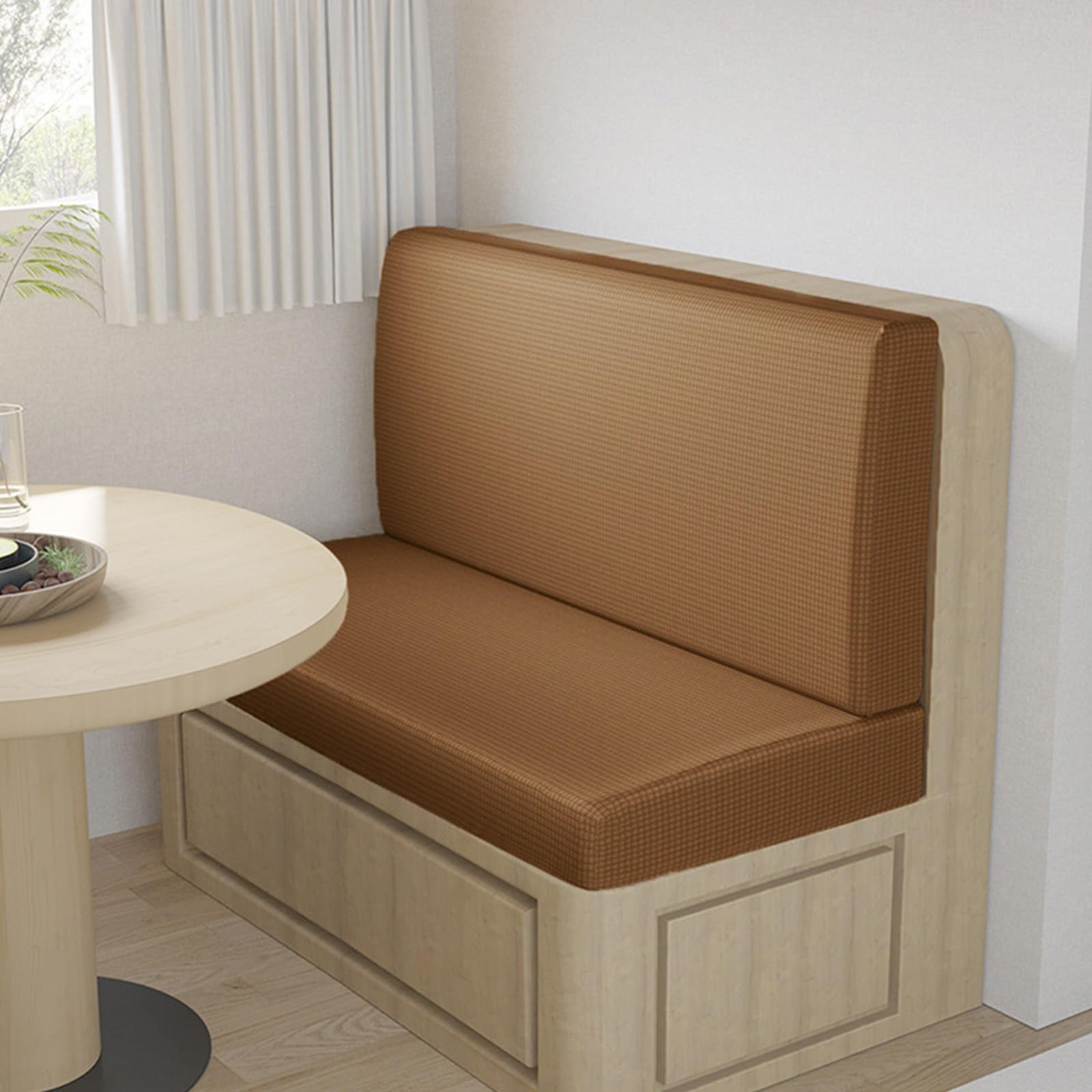 AHTCPO Stretch Dining Bench Cover, Washable Durable Bench Covers Slipcover, for Dining Room Living Room(Camel)