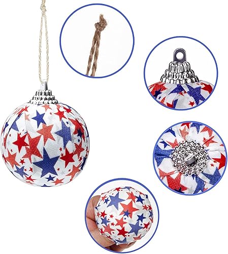 Miniatura 2 de Adorno de automóvil, decoración de cristal, bola de fiesta, árbol del Día de la Independencia, 16 piezas, adornos colgantes para decoración del