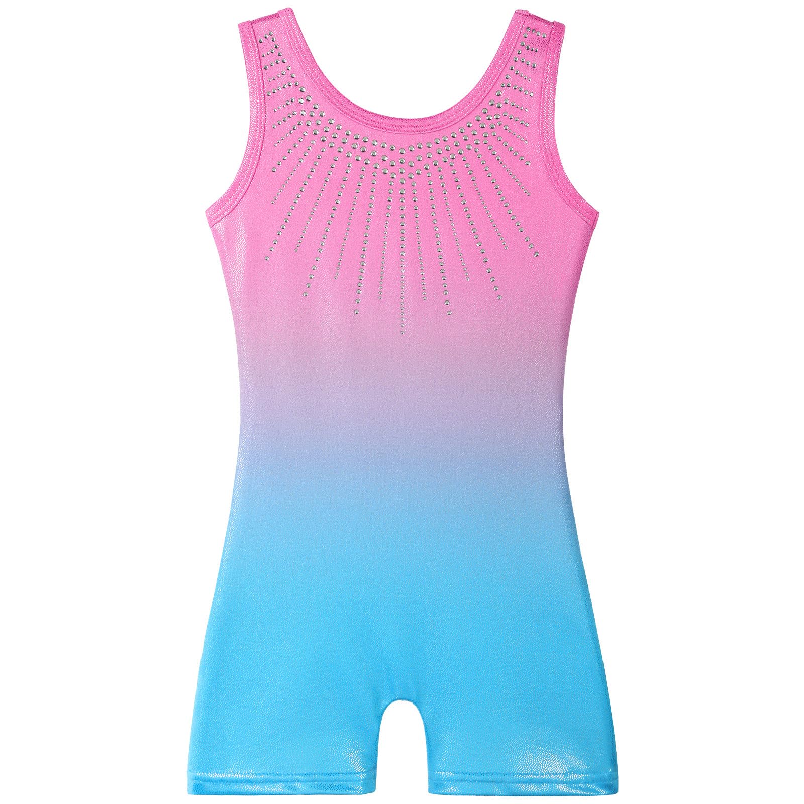 ZNYUNE Turnanzug Mädchen Ärmellos | Farbenfrohe Gymnastikbekleidung Leotard für 3-15 Jahre