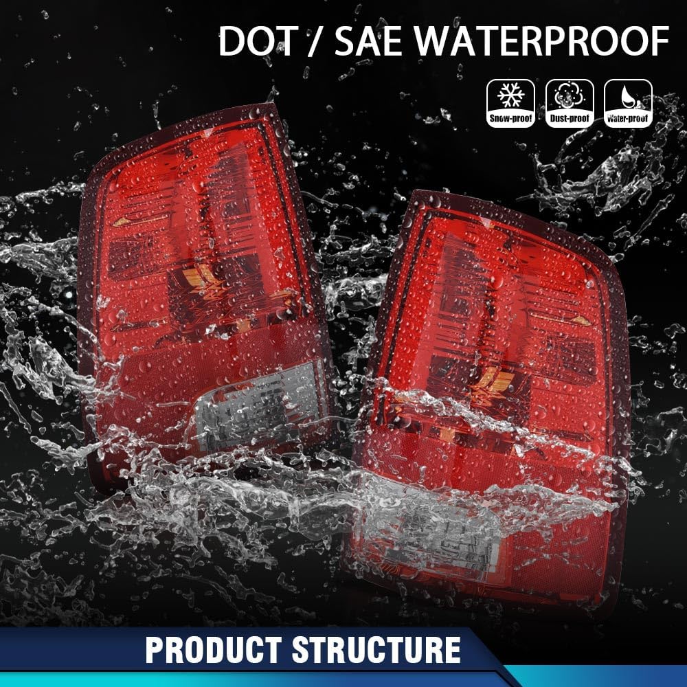 PIT66 Tail Lights Compatible with Dodge Ram 1500 2009-2018/Fit Dodge Ram 2500 3500 2010-2018 Rear Brake Taillights Lamp Assembly Left&Right Side Red