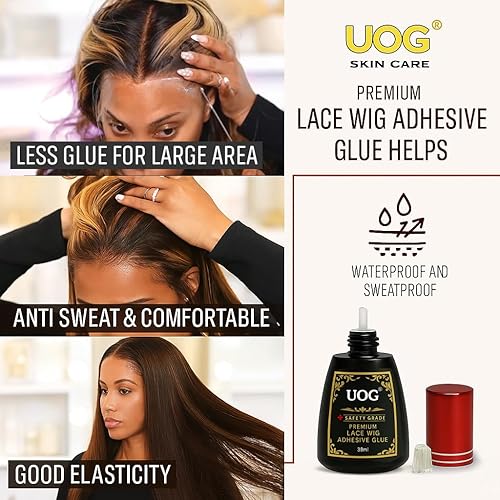 Miniatura 9 de UOG (United One) Pegamento adhesivo para peluca de encaje, impermeable, de secado rápido, libre de alergias, sin olor con fuerte sujeción.