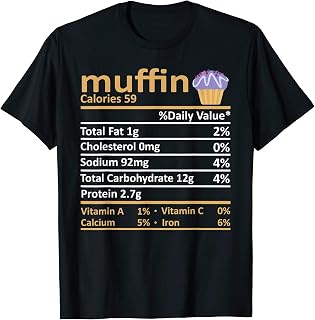 Muffin Nutrition Food Facts Thanksgiving Funny Christmas T-Shirt