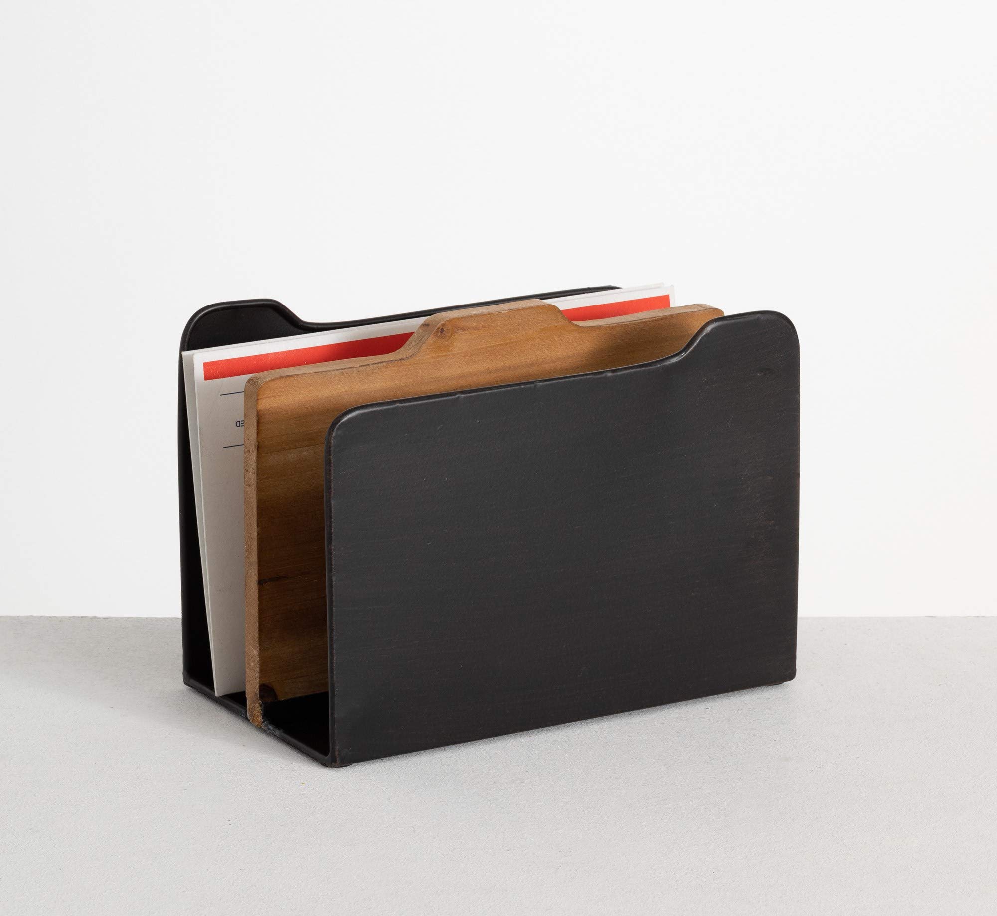 Buy Sullivan Vertical Desktop Organizer, Metal and Wood Dual Upright