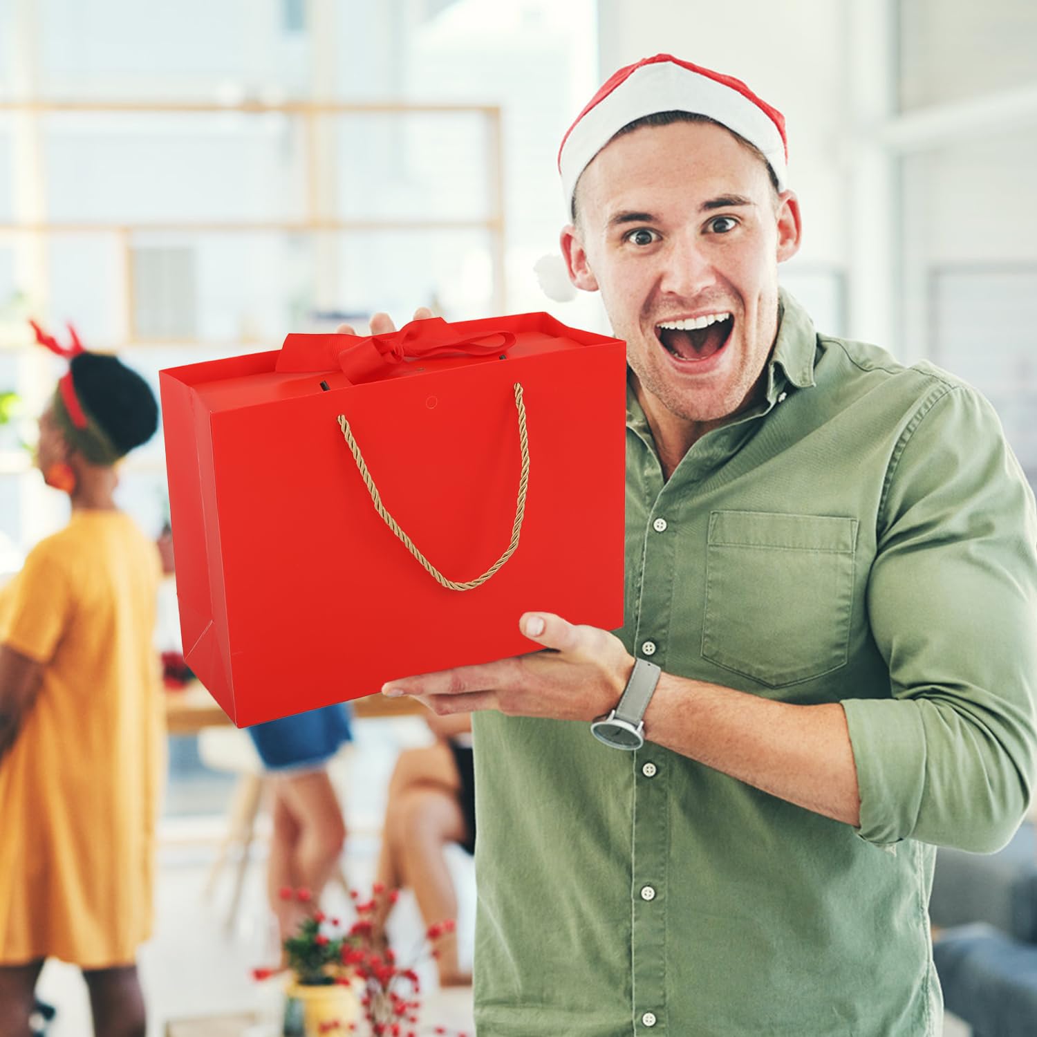 Brautjungfer-Geschenkbox, 10er-Set, Luxus-Geschenkbox, Geschenkbox mit Deckel und Schleife, Papier-Geschenktüten, faltbare Geschenkbox für Heiratsantrag, Hochzeit, Geburtstag, Business, Weihnachten,