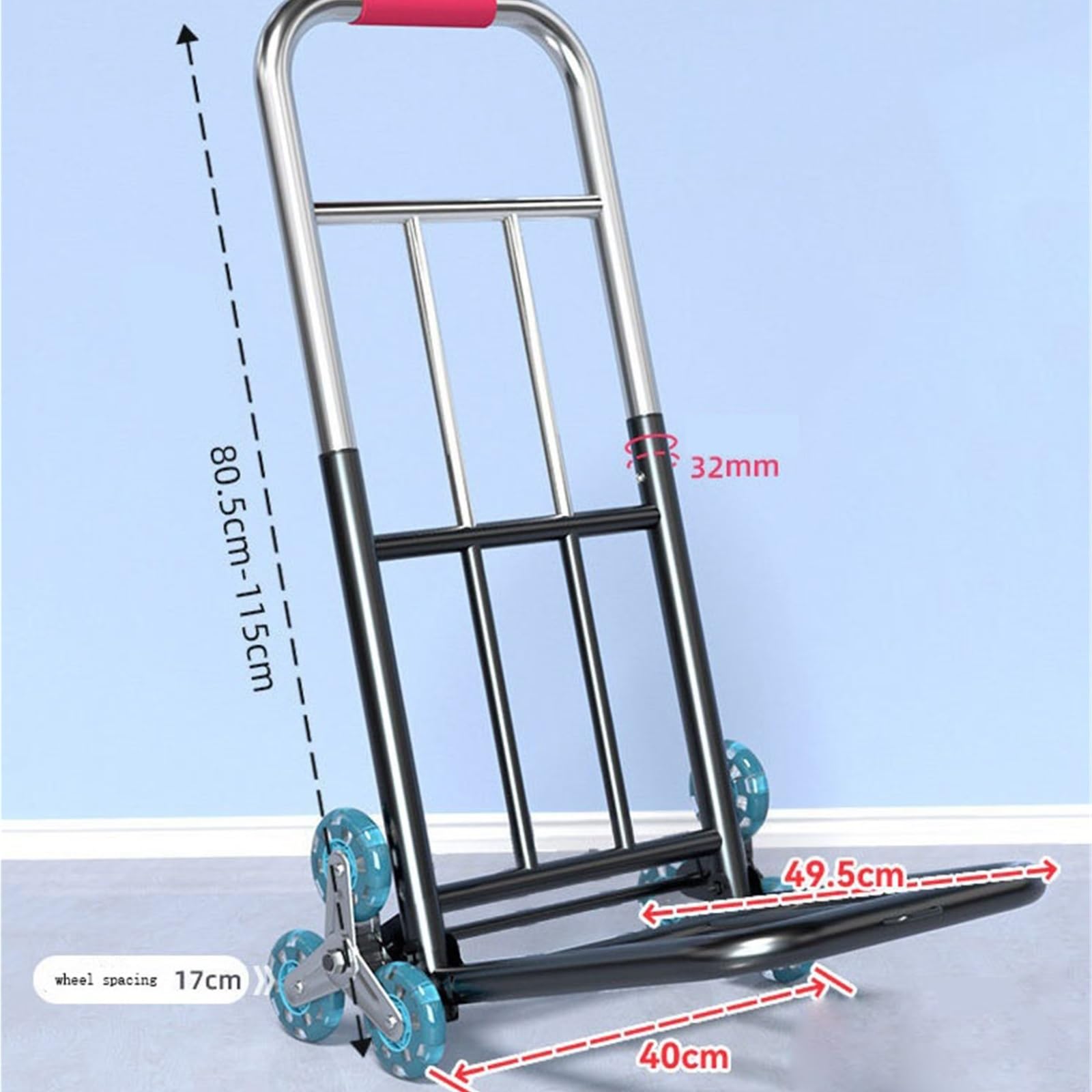 Schwerlast-Klappkarre Treppensteigen for zu Hause mit Rädern, faltbarer Trolley for den Transport Paletten- und Transport auf Rädern