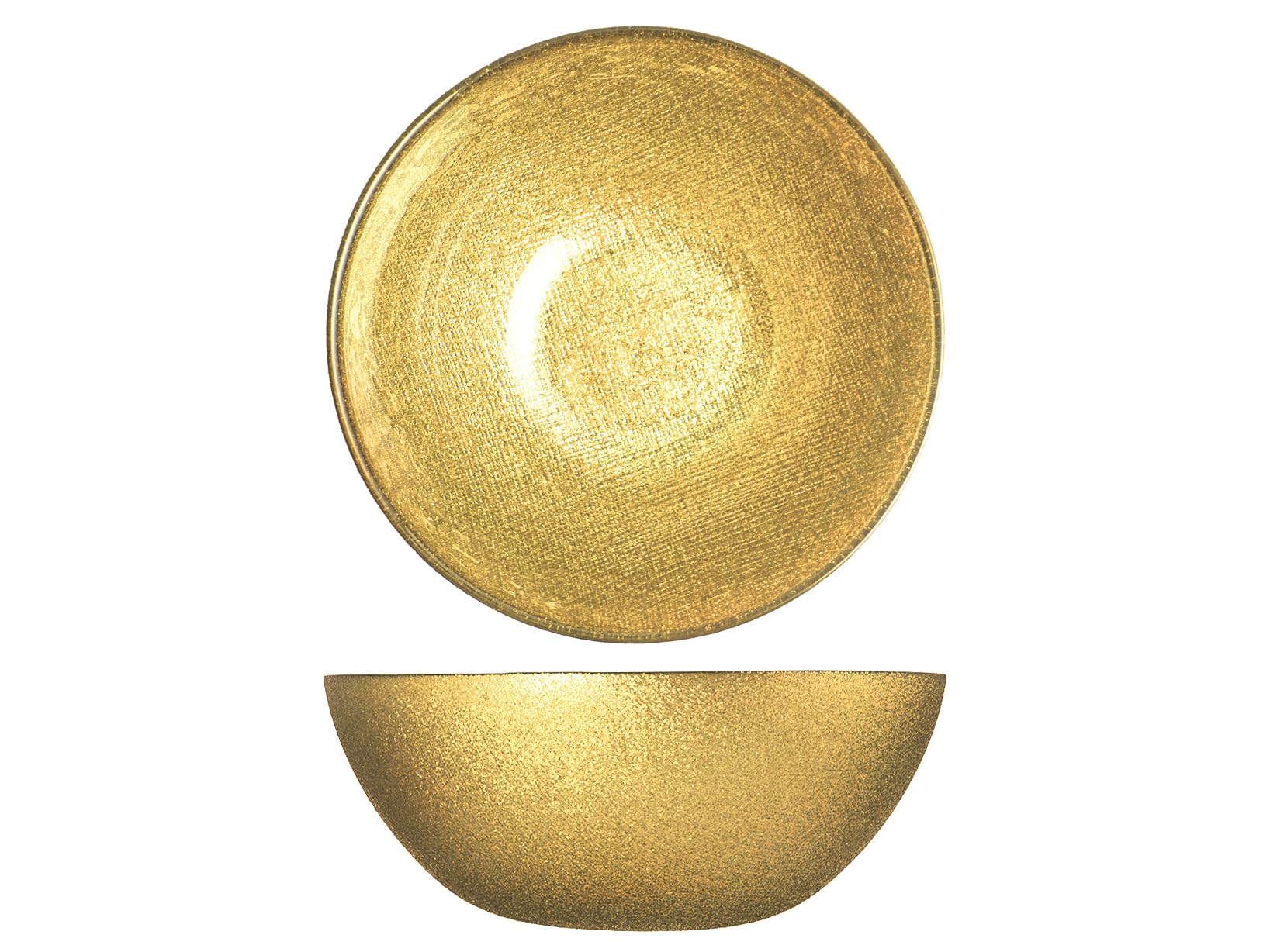 H&H-Regent, set 6 bowl, ciotole natalizie, in vetro, effetto glitter, oro, 22 cm