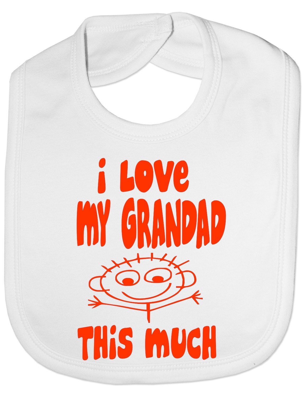 Print4u White I Love My Grandad This Much - Funny Baby/Toddler/Newborn Bib -Gift