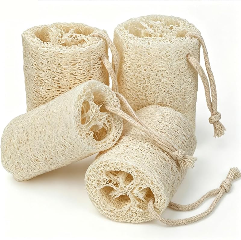 Bucha vegetal natural pisdoplop com 4 unidades, 10,16 cm