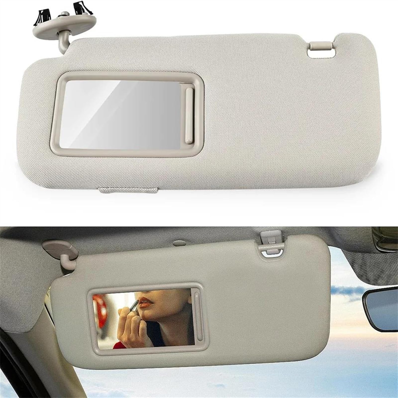Pare-Soleil Polarisé pour Toyota pour Auris pour Corolla 2007-2010 2011 2012 2013 Pare-Soleil Intérieur Voiture avec Miroir Pare-Soleil Côté Gauche Droit Pare-Soleil(Beige Left)