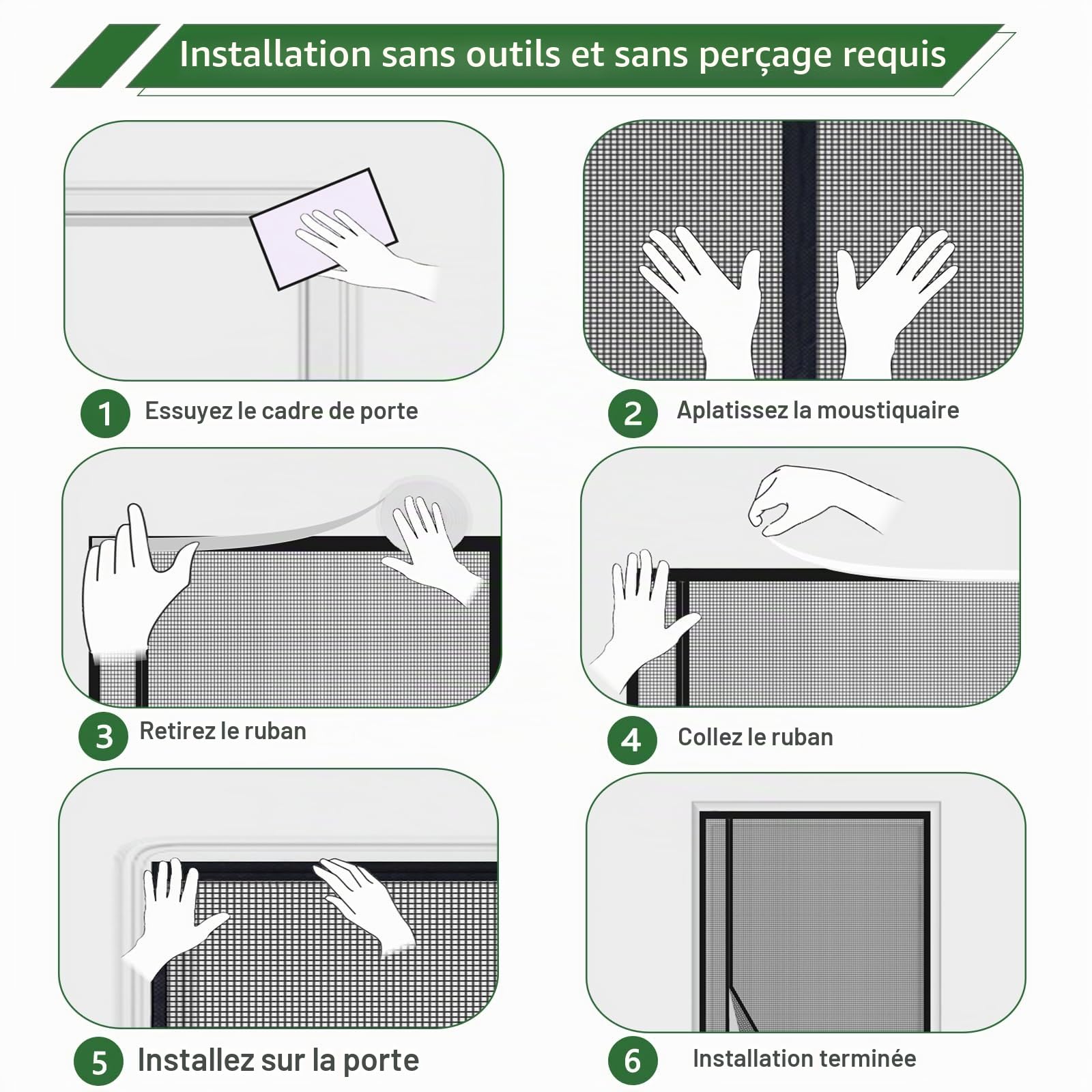 MAGICDOOR Moustiquaire Magnétique 240x220cm-Gris en Fibre de Verre | Ouverture Latérale Rideau de Porte Antimoustique Maillage Fine sans Perçage Moustiquaire Aimantée pour Salon Chambre Coucher