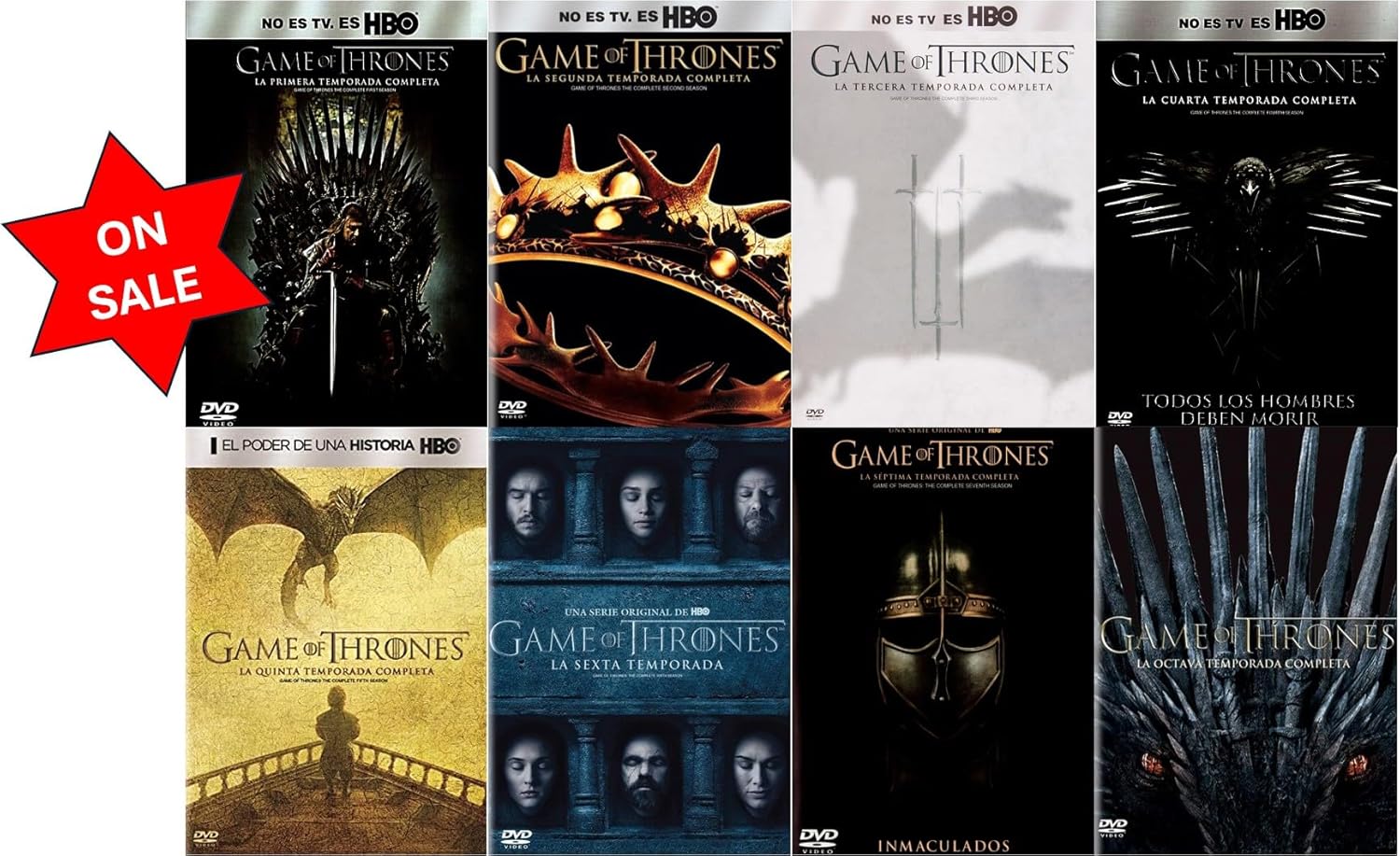 Game of Thrones: The Complete Series DVD Collection – Complete First, Second, Third, Fourth, Fifth, Sixth, Seventh & Eight Seasons (Seasons 1, 2, 3, 4, 5, 6, 7, 8) [Region 1, English & Spanish Audio]