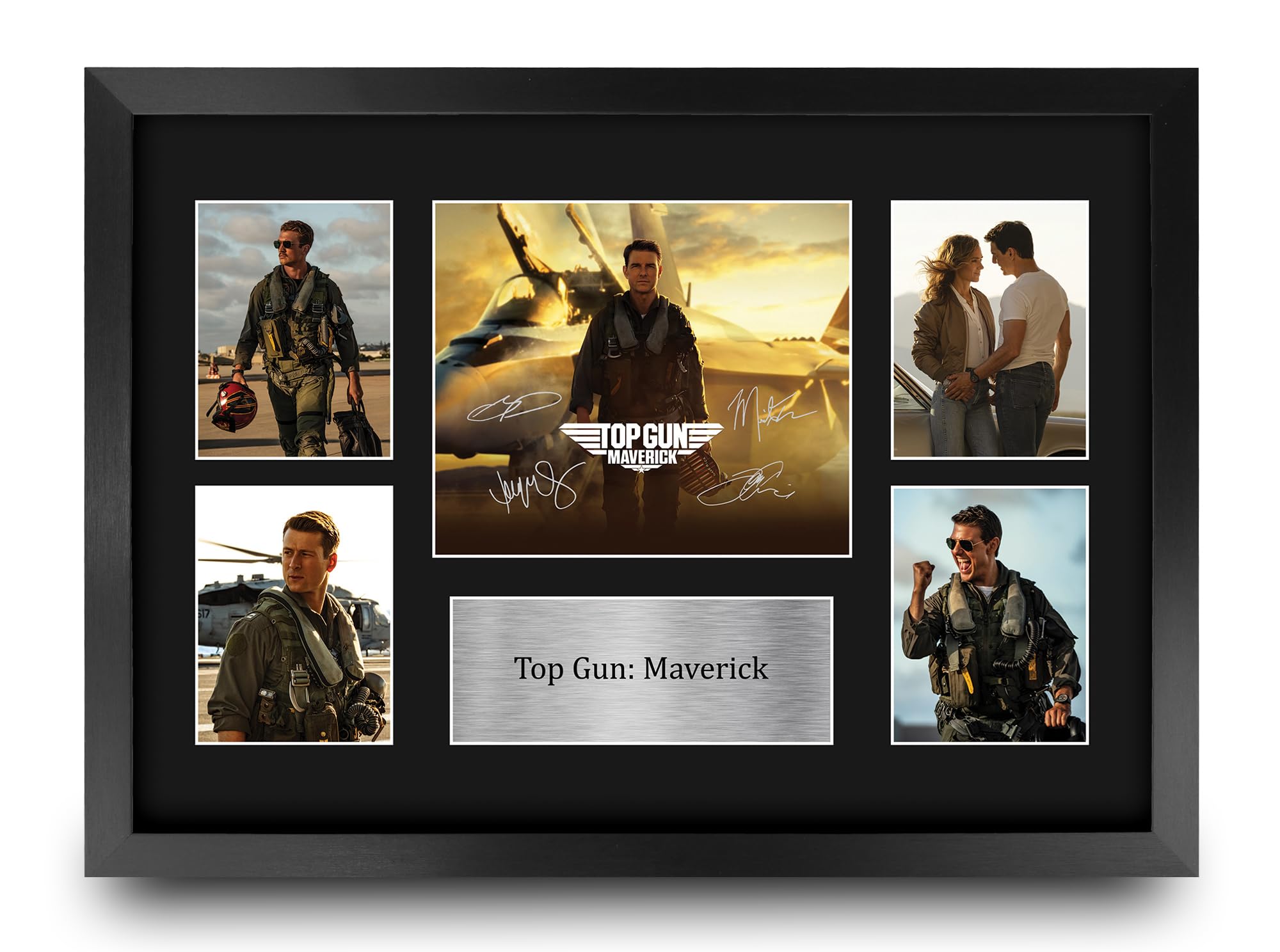 HWC Trading Top Gun 2 Maverick Gifts Printed Signed Autograph Presentation Display Montage for Movie Memorabilia Fans - A3 Framed