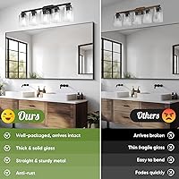 Vista 2 de BesLowe 31" 5-Light Bathroom Light Fixture, Modern Black Bathroom Vanity Light, Bathroom Lighting Fixtures Over Mirror, Matte Black Wall Socnce