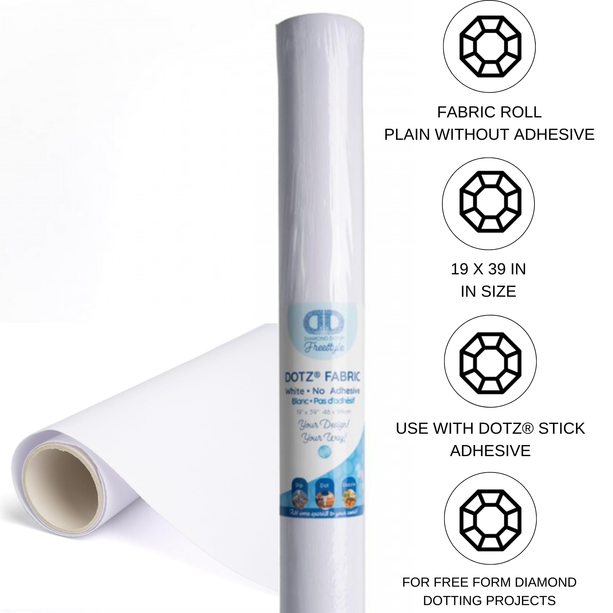 Diamond Dotz Fabric Roll Plain Without Adhesive 12x39 - Diamond Painting Canvas, Art Paper, Craft Supplies for Diamond Art Projects and DIY Crafts - Image 2