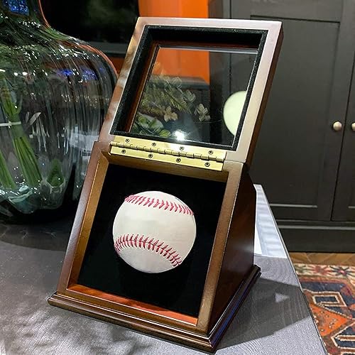 Miniatura 3 de Vitrina de béisbol Regalo de béisbol - Madera con tapa de vidrio
