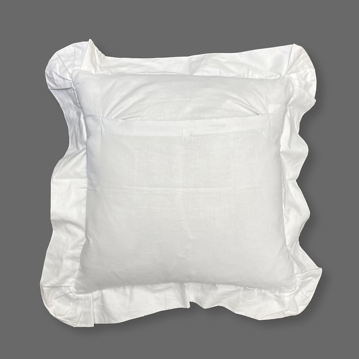 MODERN HEIRLOOM Embroidered and LACE 2-PC Pillow Decorative Pillow Set, 16 inches, Constance White 16" 2 Count