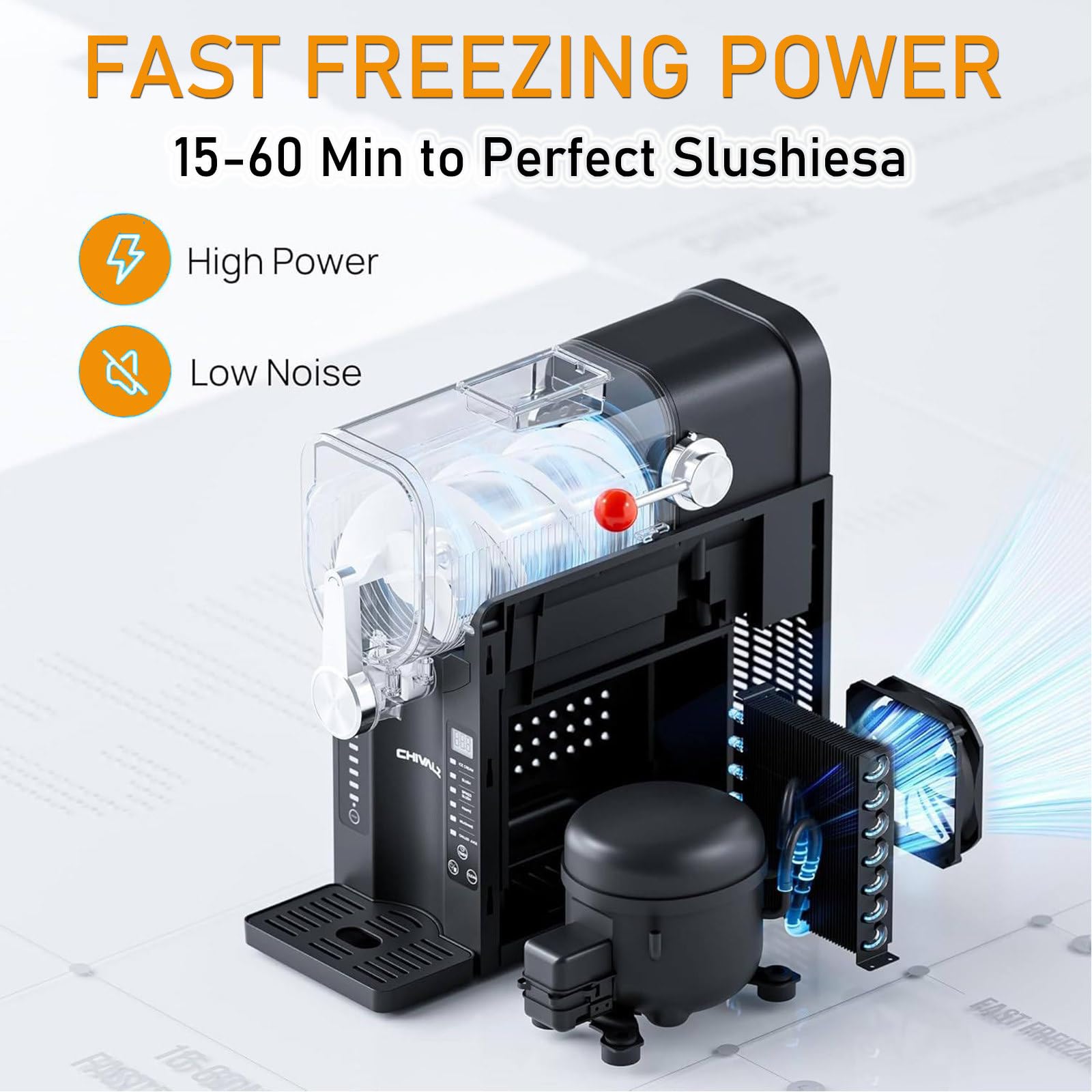 Générique Machine à Boissons glacées sans glaçons, 6 programmes préréglés, Nettoyage Automatique, Affichage pour Margaritas, frappés et crèmes glacées - Parfaite pour Toutes Les Occasions